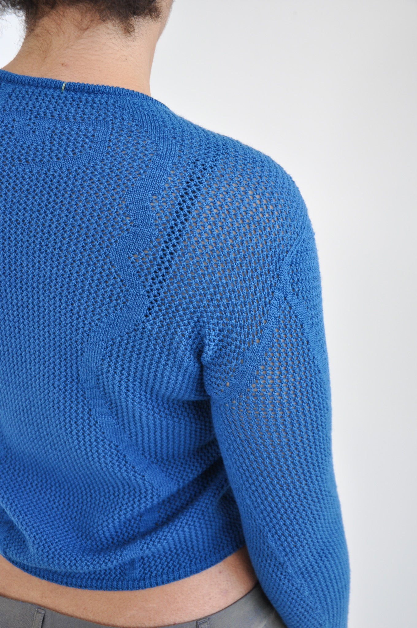 Slow Mesh Knit Longsleeve in Bright Blue