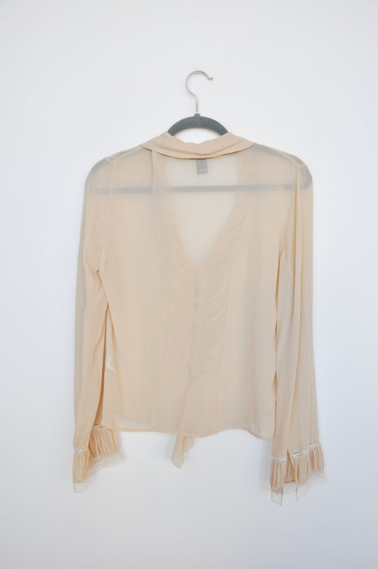 DKNY Sheer Blouse - beige