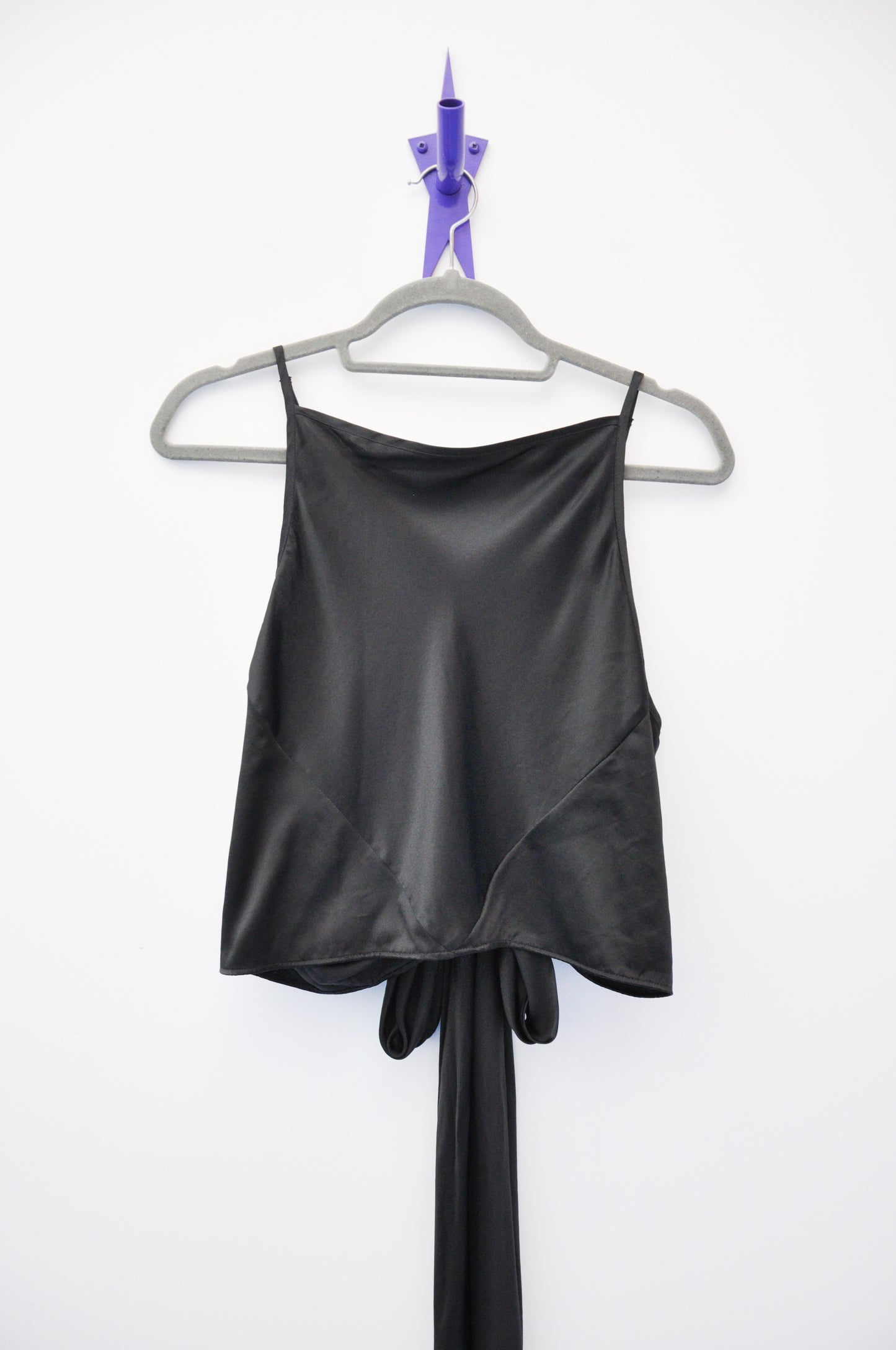 Jimmy D Silk Wrap Top - black