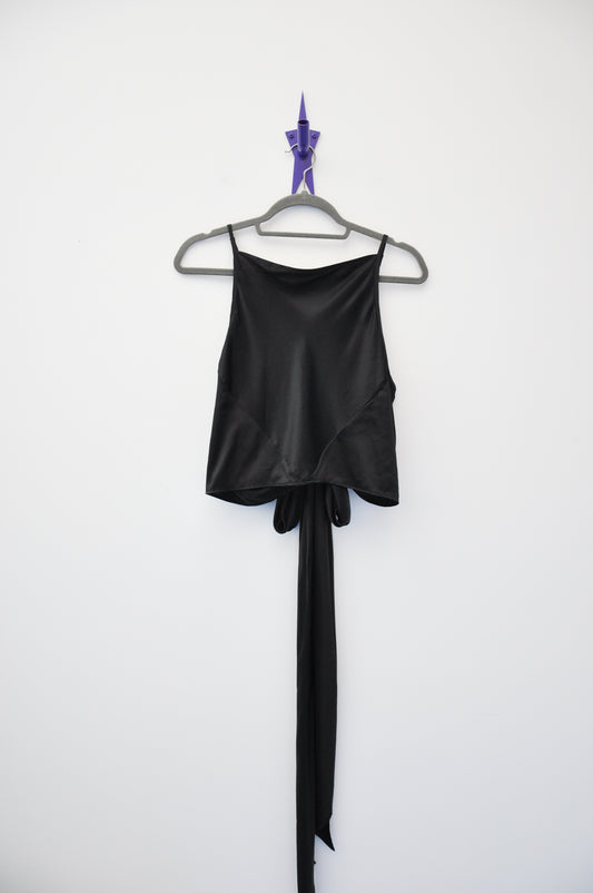 Jimmy D Silk Wrap Top - black