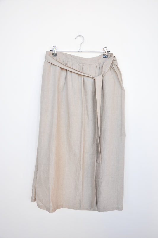 Ichi Antiques Linen Wrap Skirt - grey