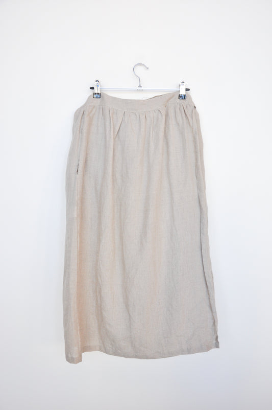 Ichi Antiques Linen Wrap Skirt - grey