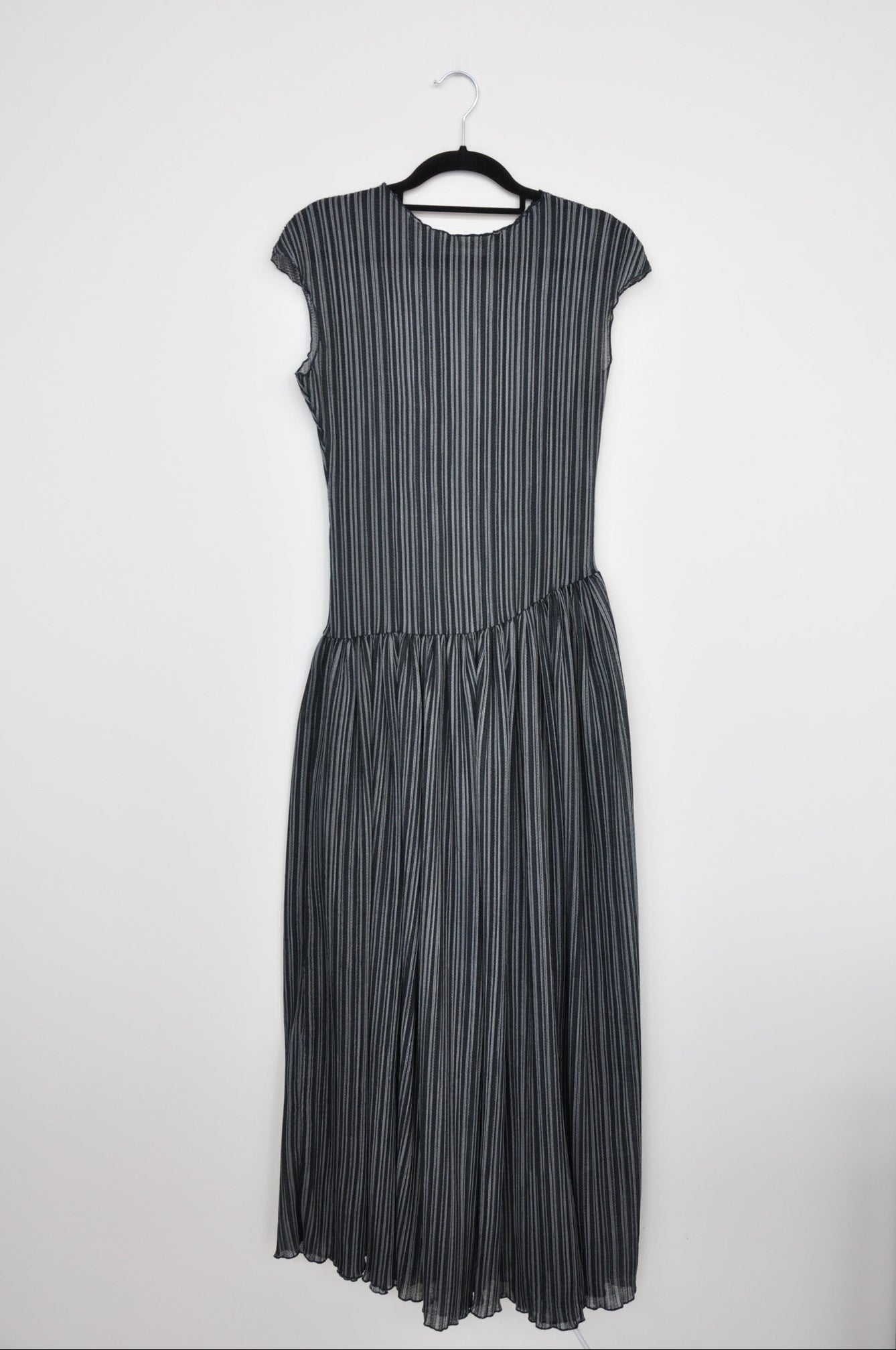 JoJo Ross Asymmetrical Dress - White/Blue Stripe
