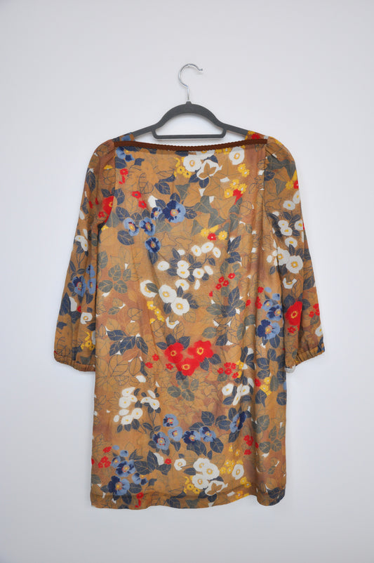 A.P.C Floral Dress - brown/red/yellow/white/blue