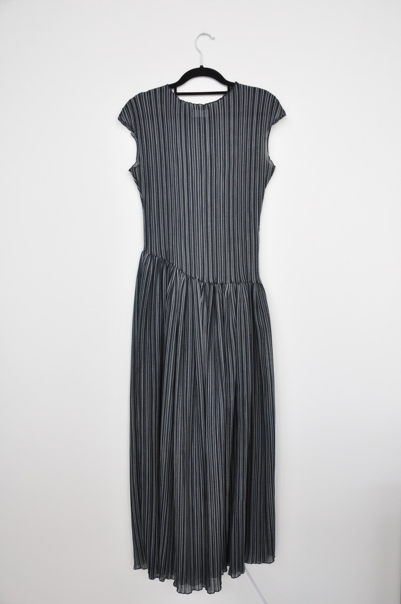 JoJo Ross Asymmetrical Dress - White/Blue Stripe