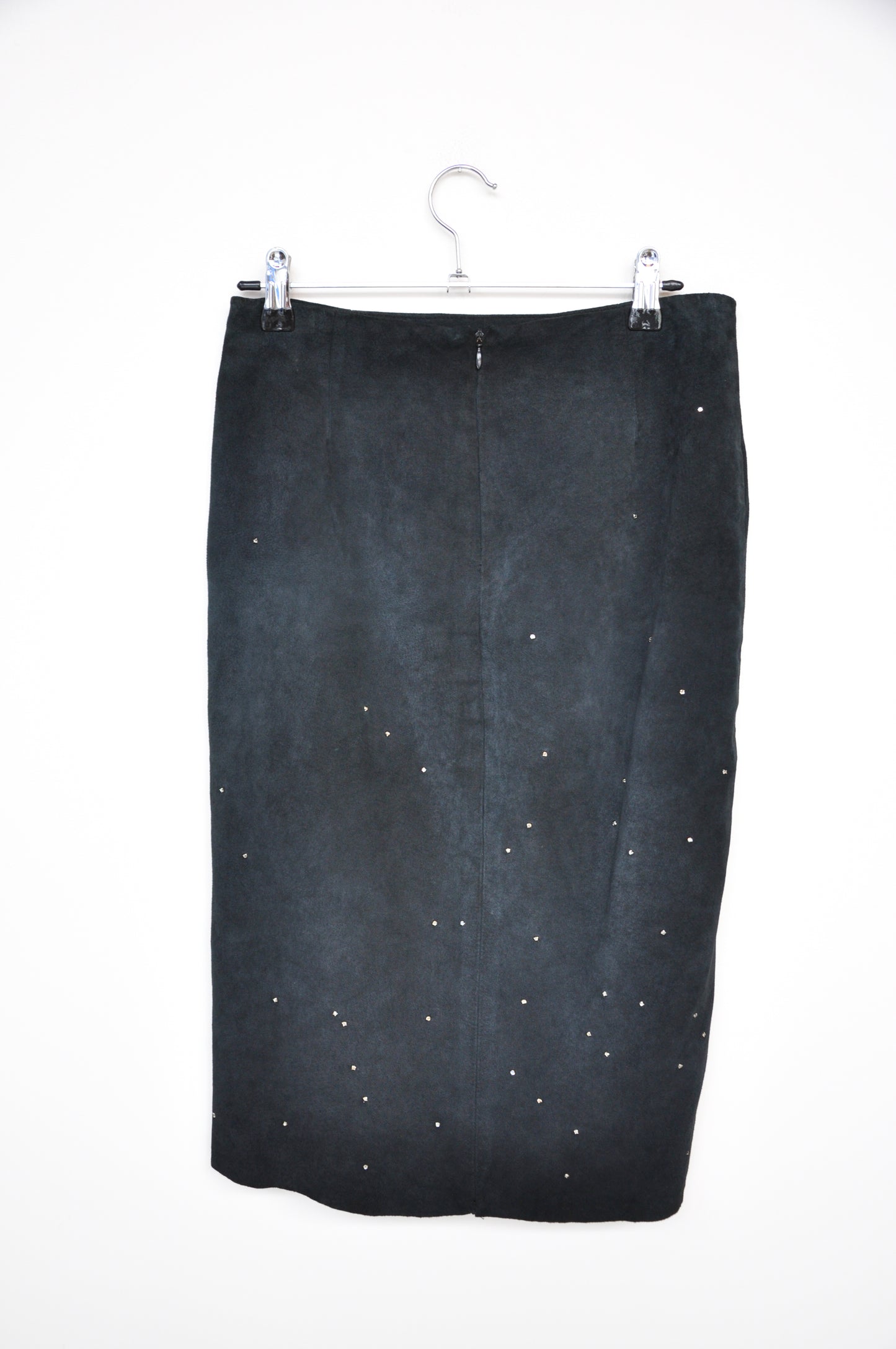 BCBGMaxazria Suede Pencil Skirt - black