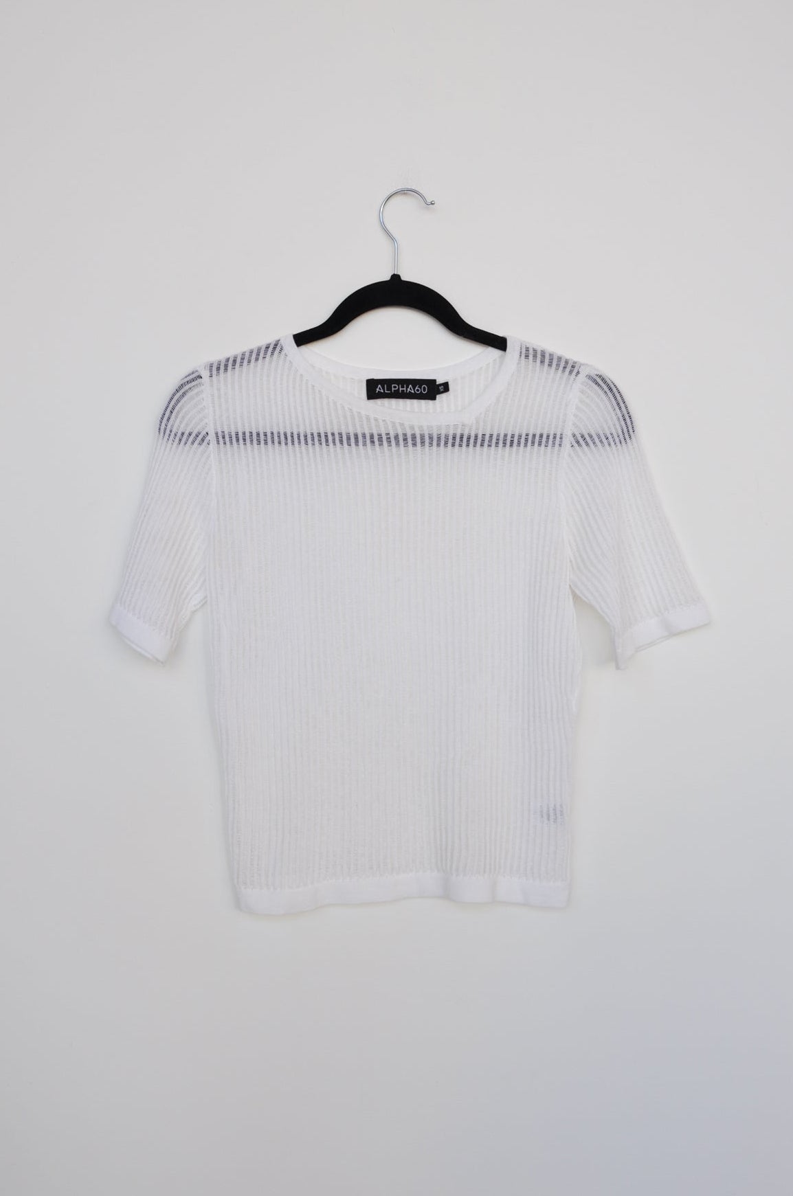 Alpha60 T-Shirt - White / Stripe / Sheer