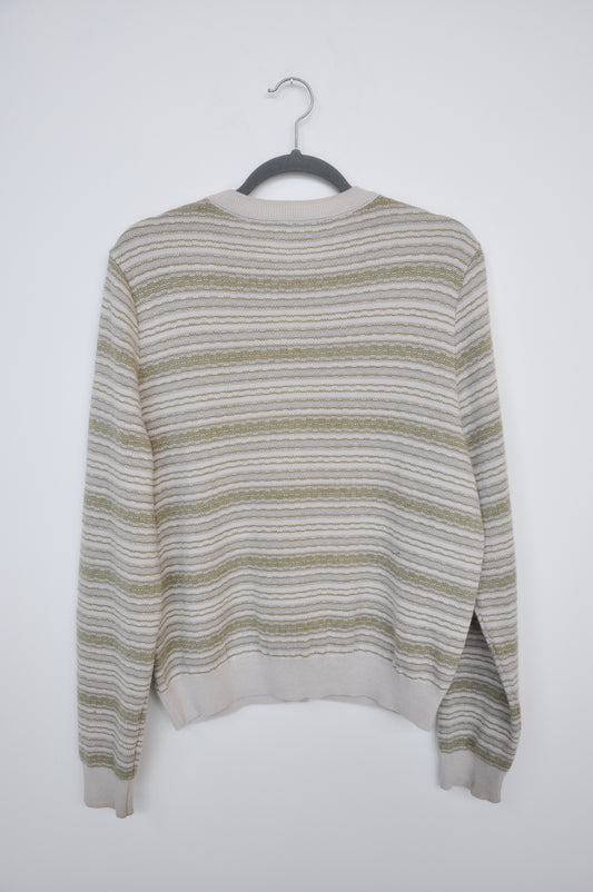Standard Issue Stripe Cardigan - cream/green