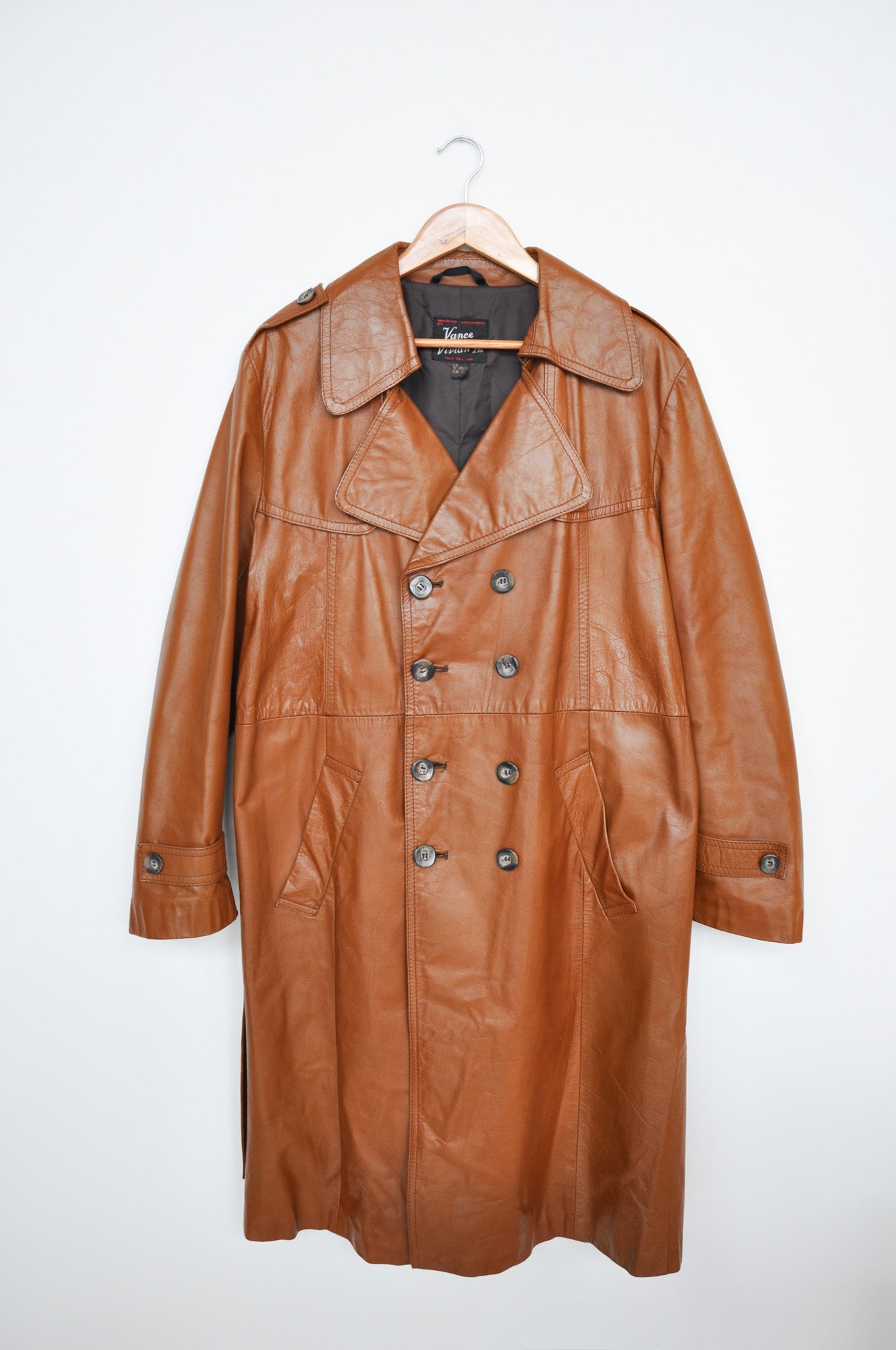 Vance Vivian Leather Trench - Chestnut