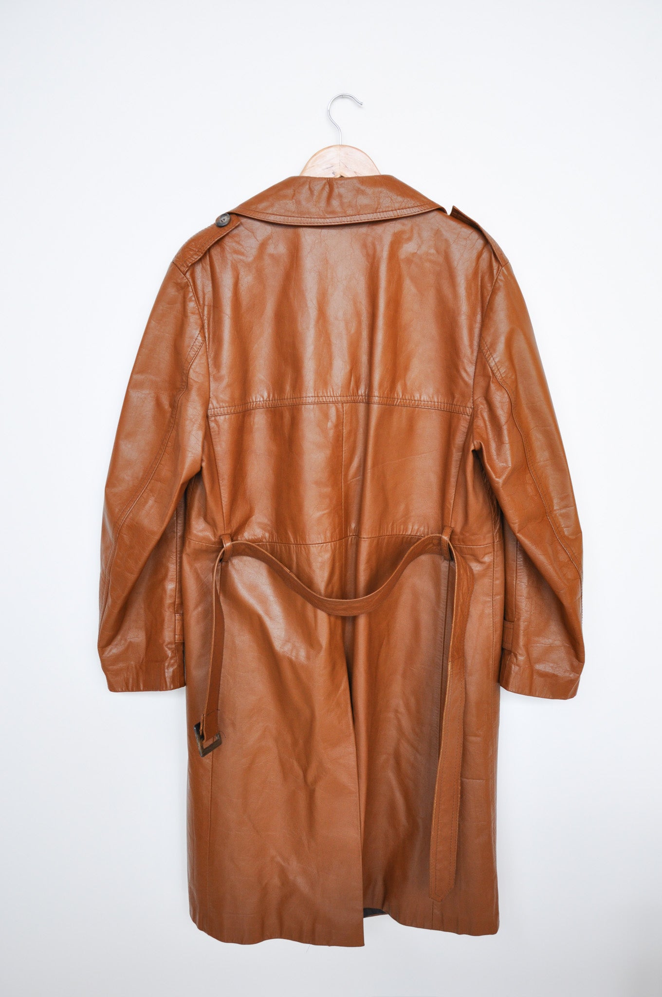 Vance Vivian Leather Trench - Chestnut