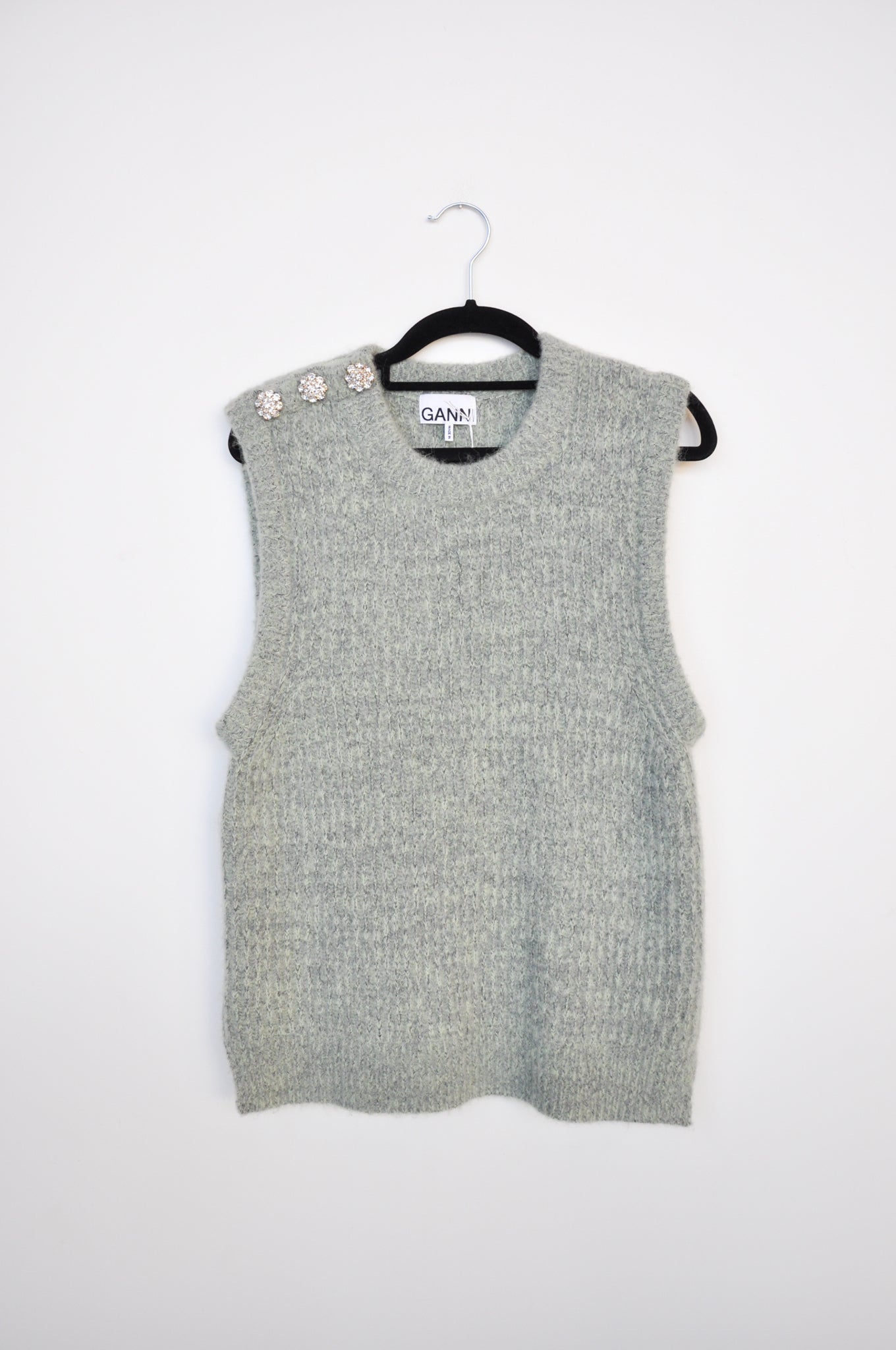 Ganni Alpaca Sweater Vest - Green