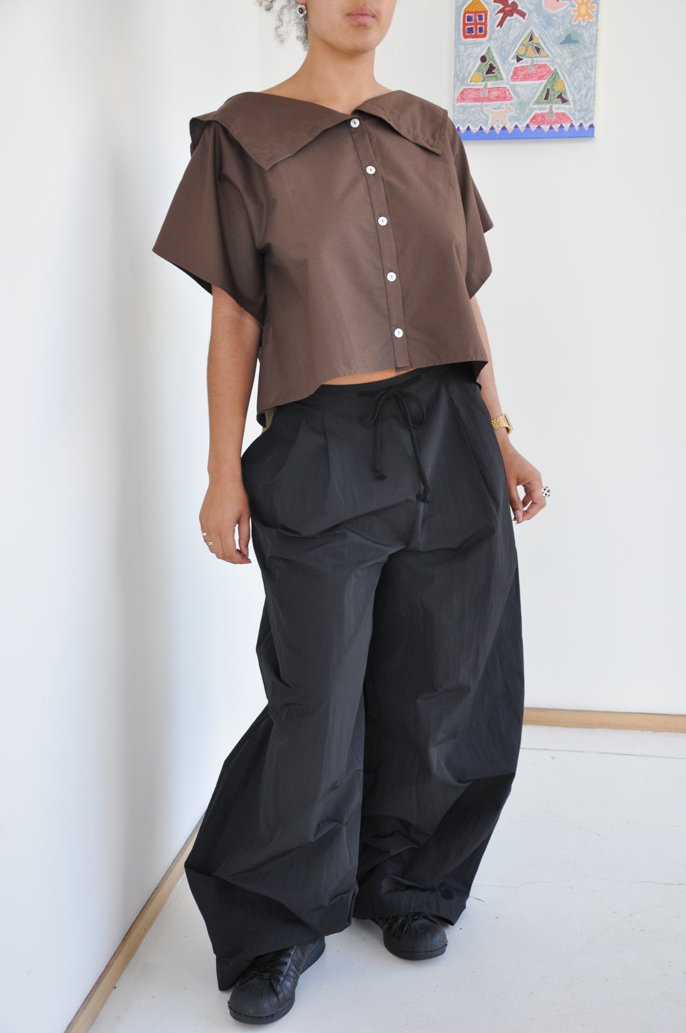 Balloon Pant in Black Contrast