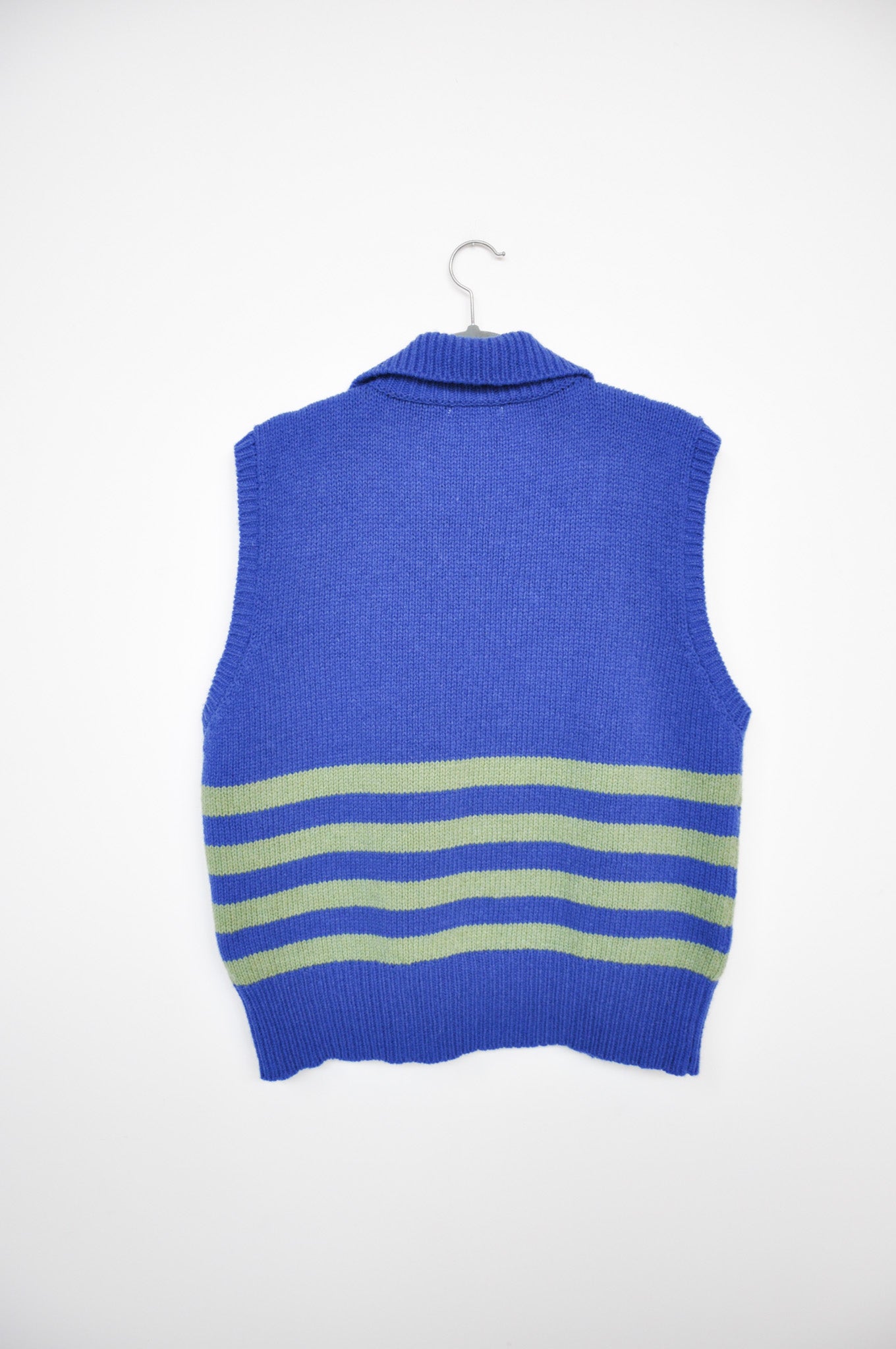 Cawley Sweater Vest - Violet/Green Striped