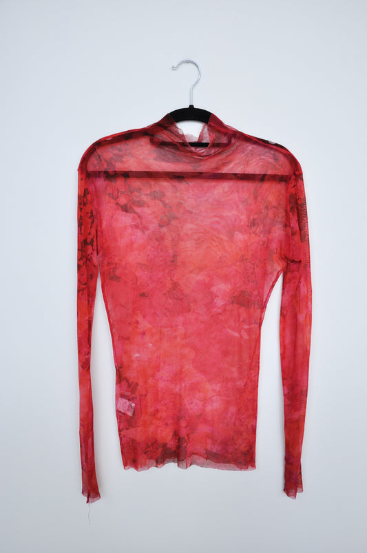 Jimmy D Silk Mesh - Red Floral