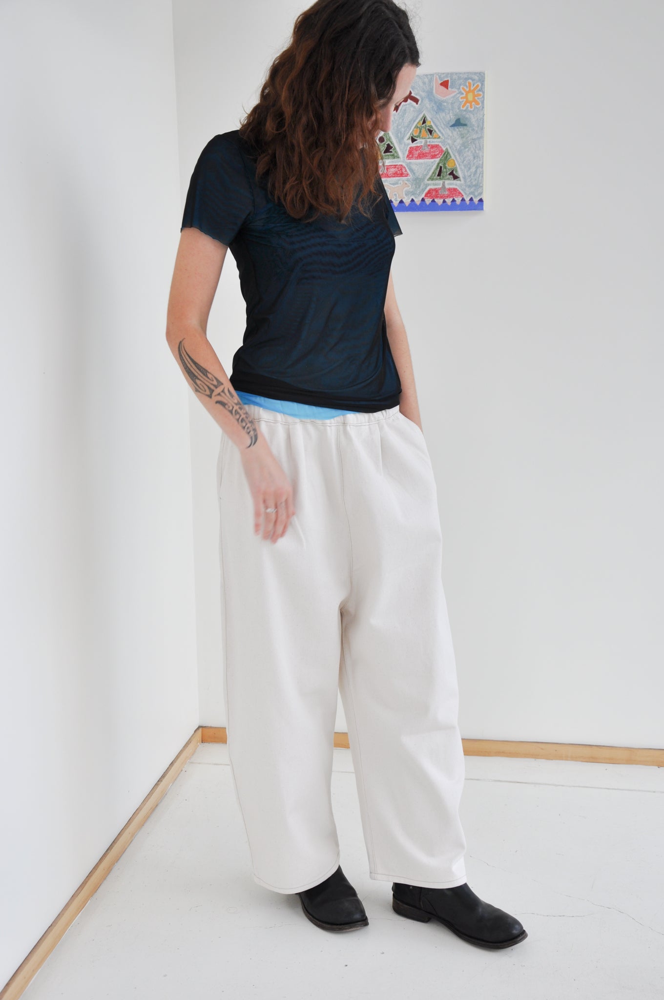 Kaguya Cropped in Natural Denim