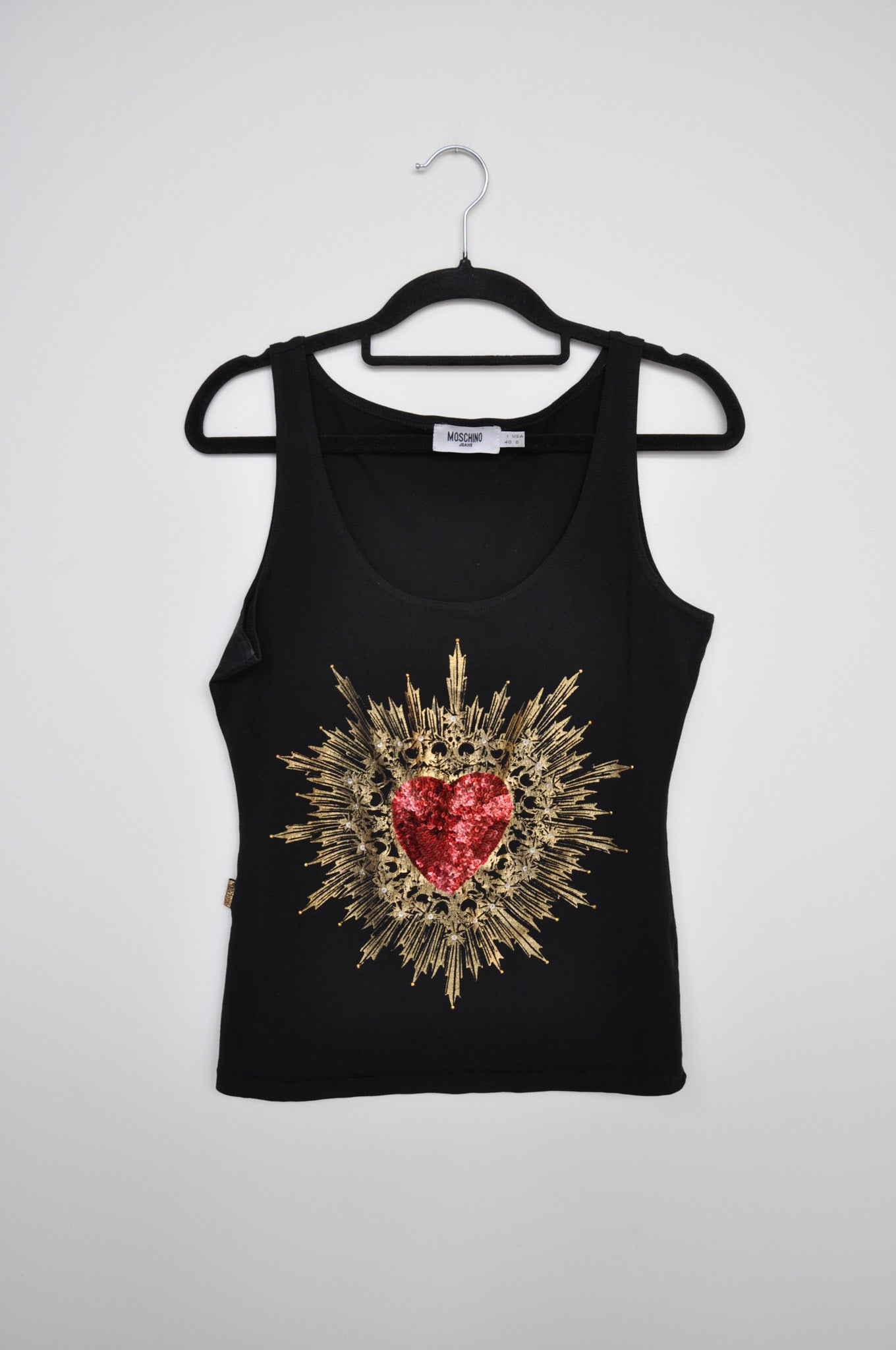 Moschino Jeans Tank Top - Sequin Heart