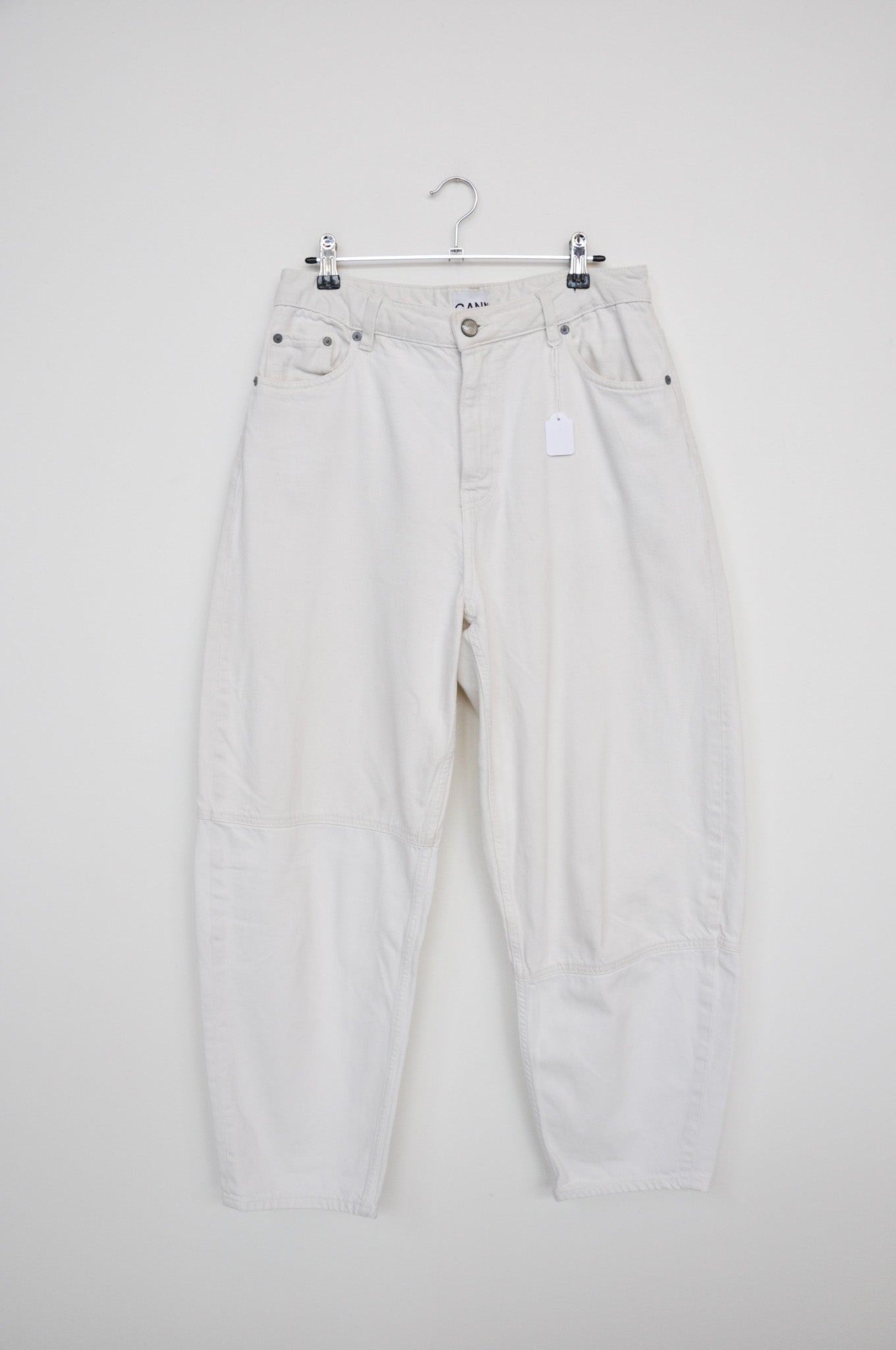 Ganni Barrel Jeans - White