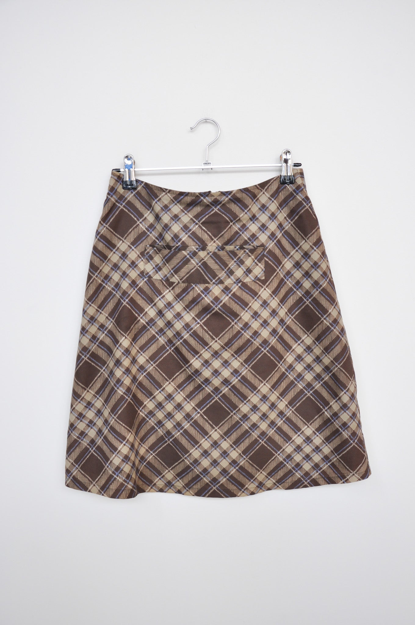 Karen Walker Mini Skirt - Brown/Blue Tartan