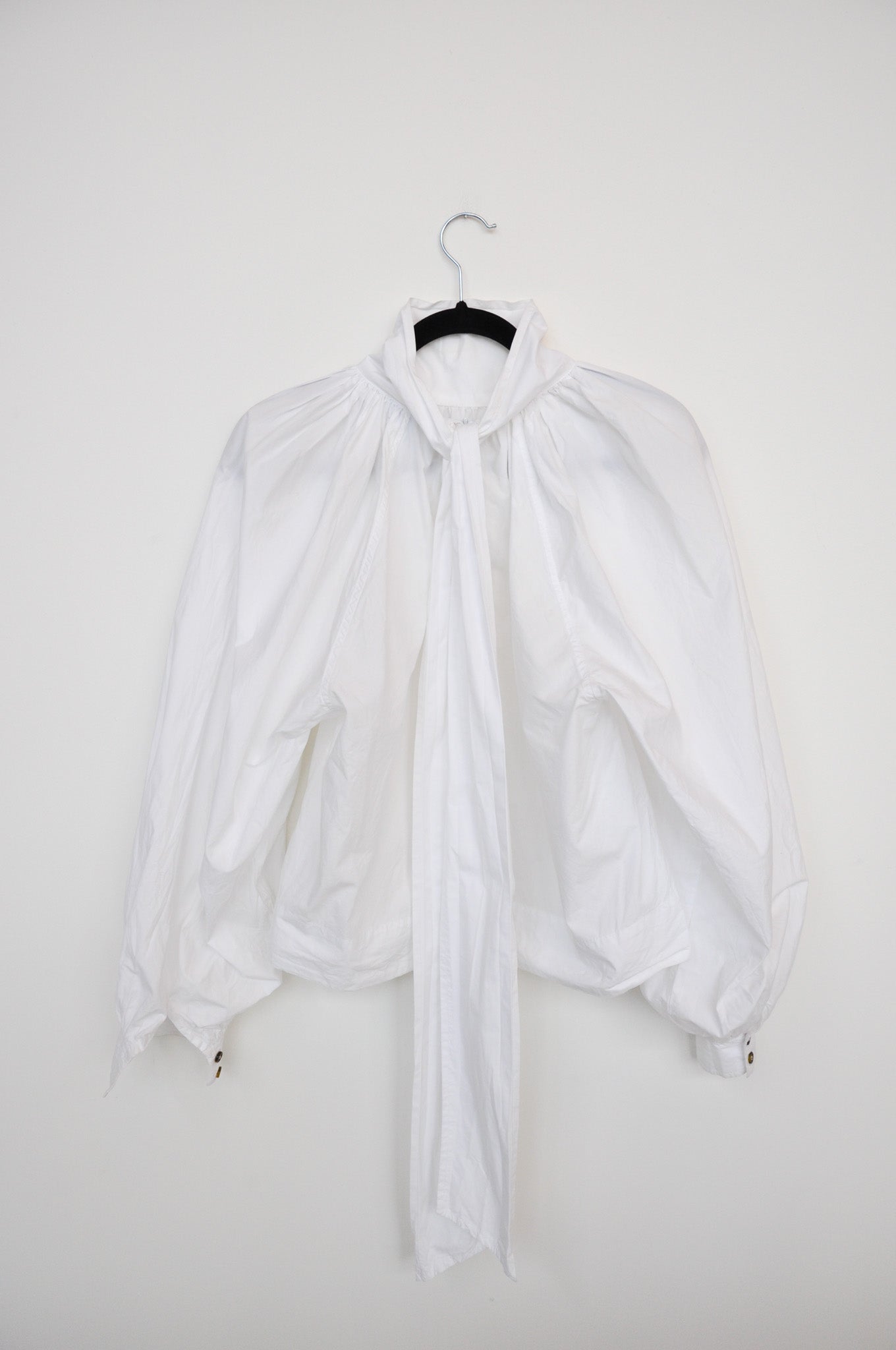 Ganni Tie Neck Shirt - White