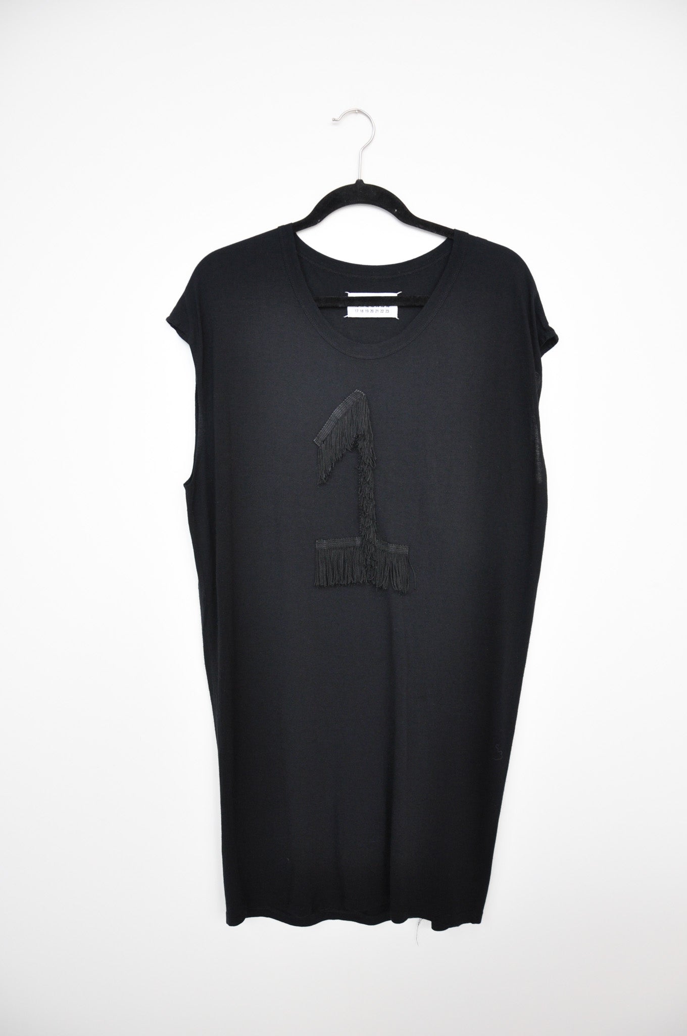 MM6 Maison Margiela "1" Fringe Dress - Black
