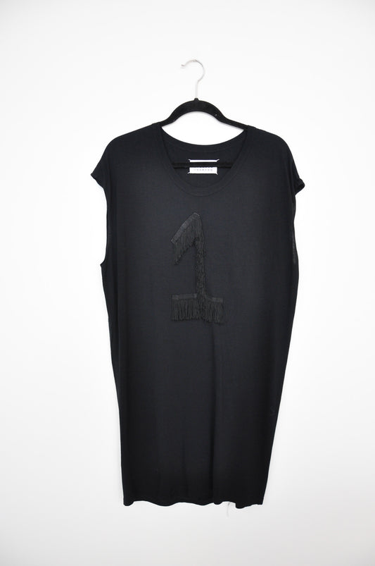 MM6 Maison Margiela "1" Fringe Dress - Black