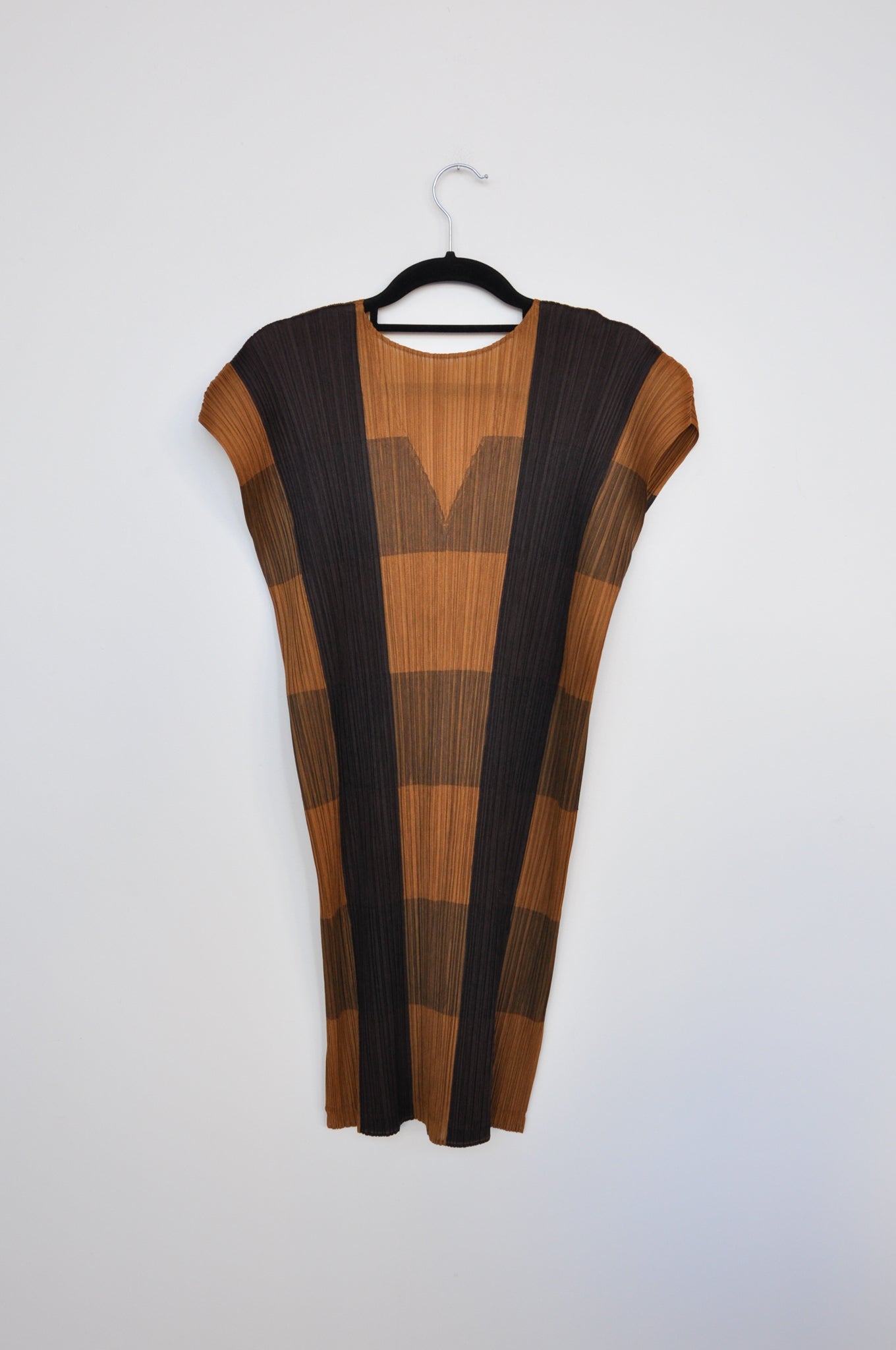 Issey Miyake Pleats Please Dress - Brown Check