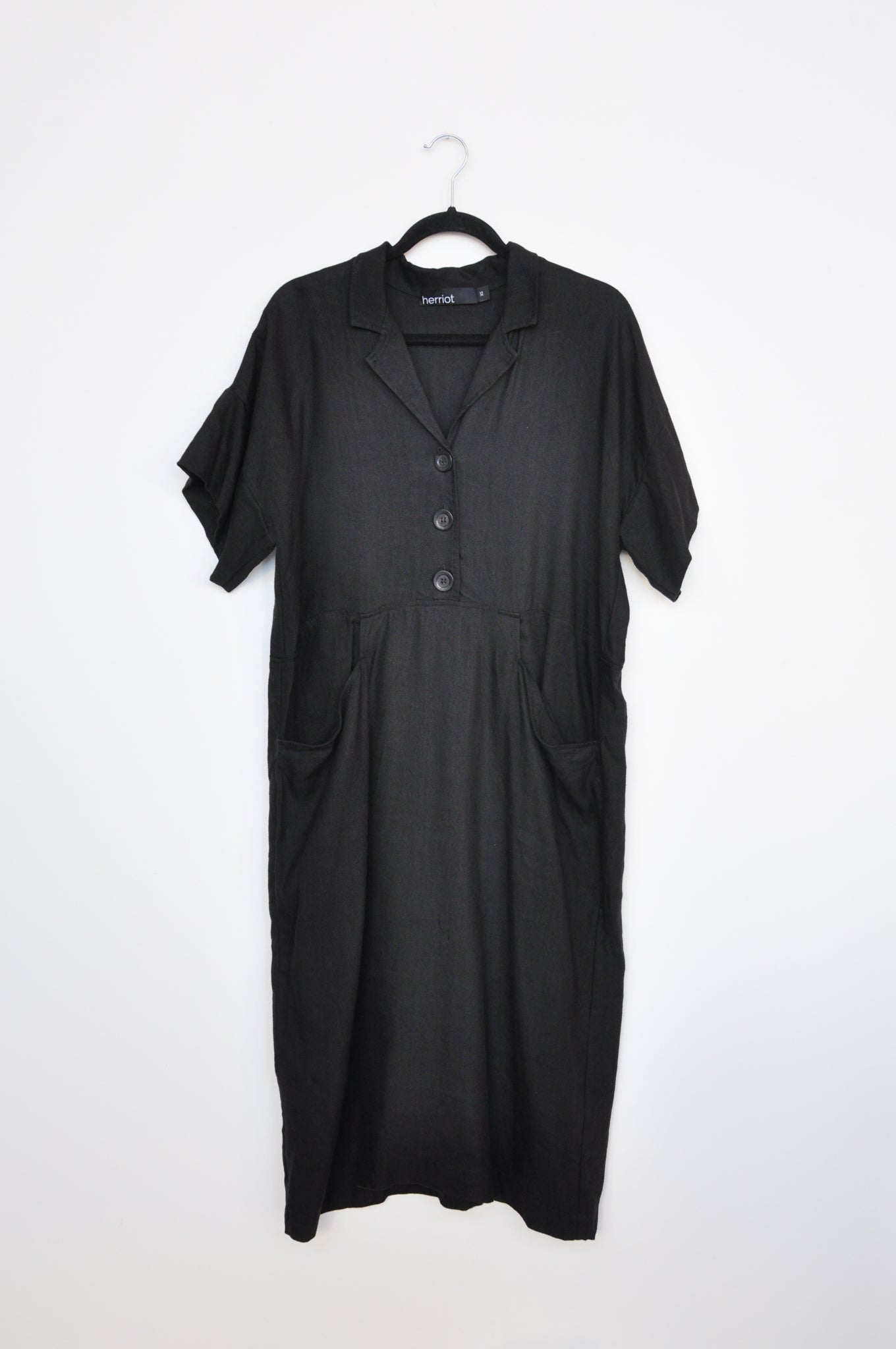 Herriot Linen Shirt Dress - Black