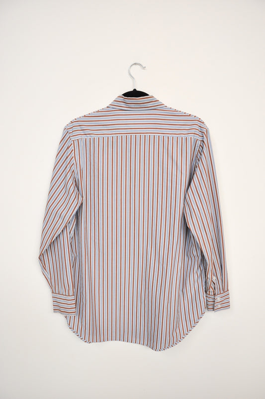 Friends with Frank Shirt - White/Blue/Brown Striped