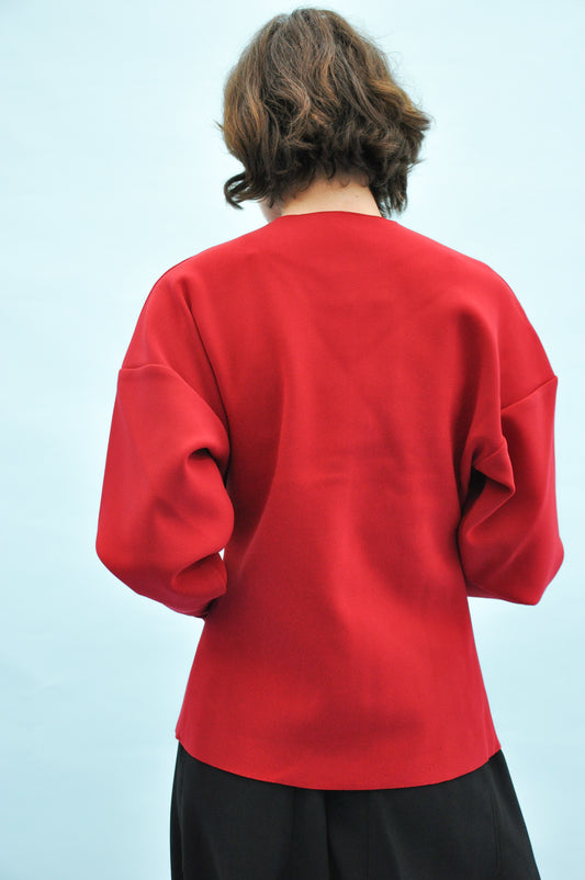 Cardigan in Dark Red