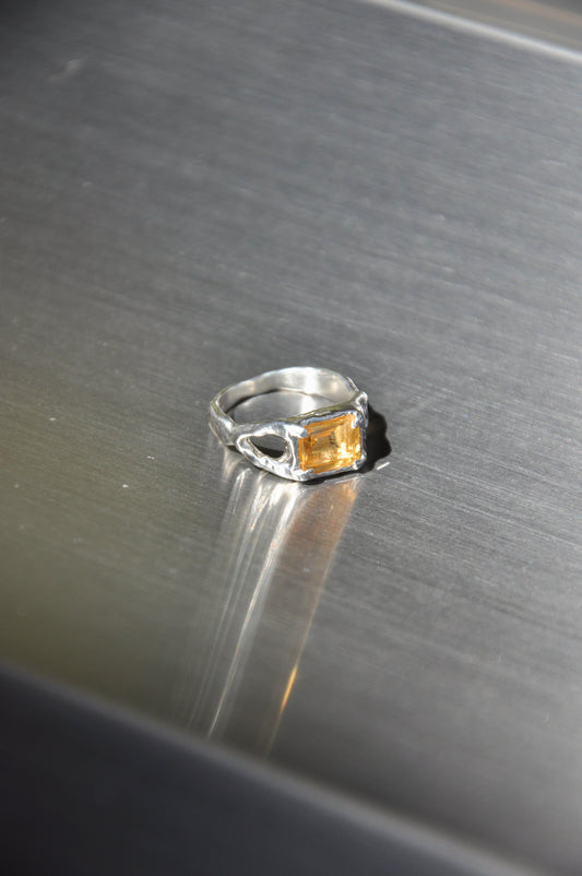 You In The Song Is Me Ring in Silver & Citrine