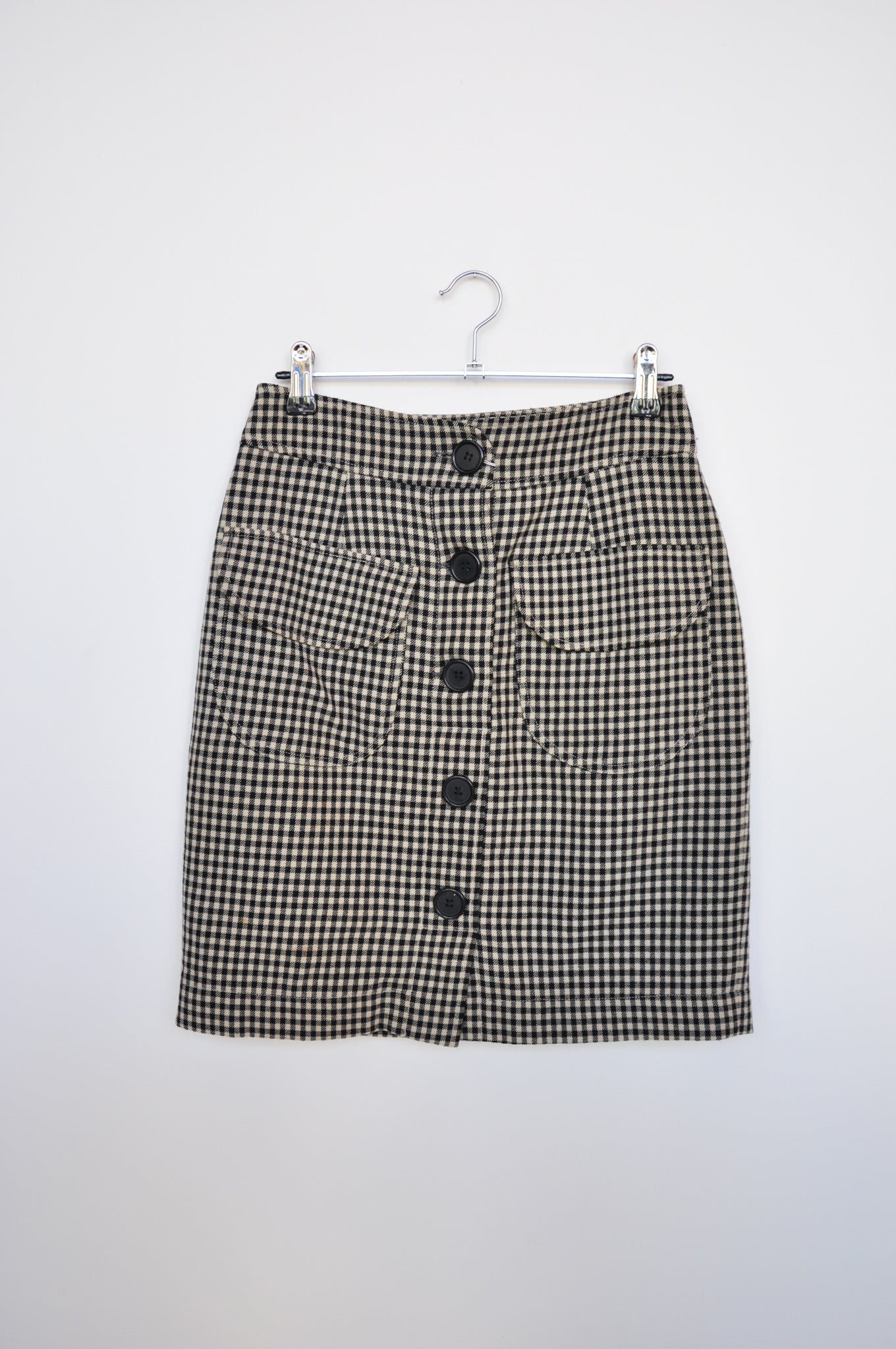 Sylvester Mini Skirt - Black / Sand Gingham