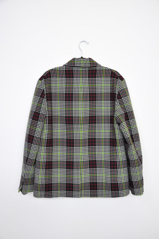 Plan C Blazer - Black/Red/Lime Tartan