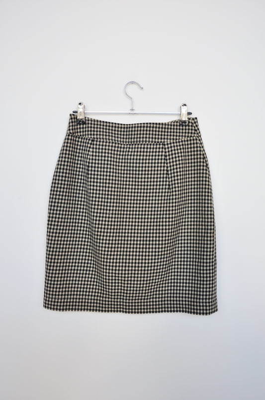 Sylvester Mini Skirt - Black / Sand Gingham