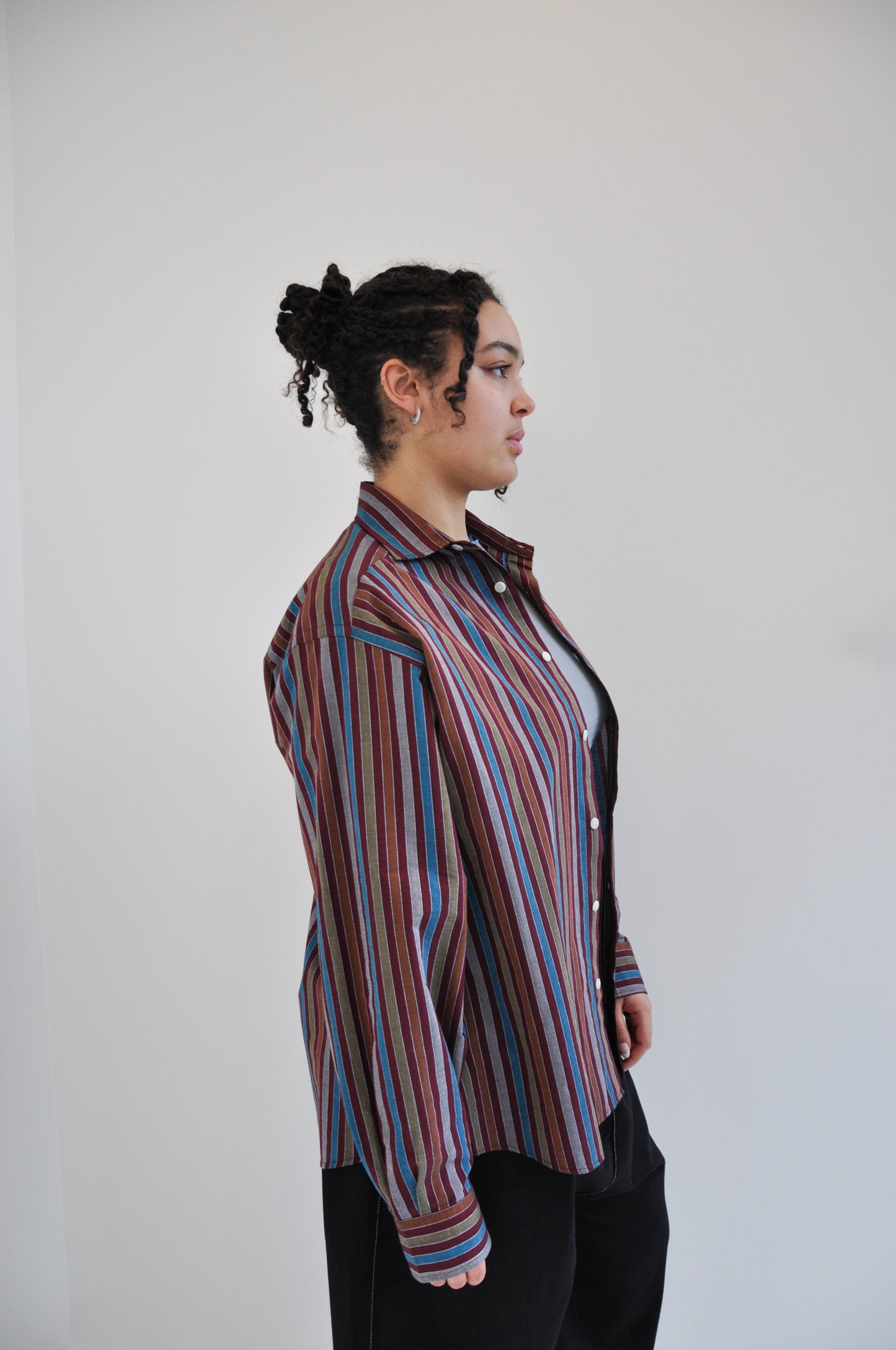 Claude Shirt in Maroon Multi Stripe