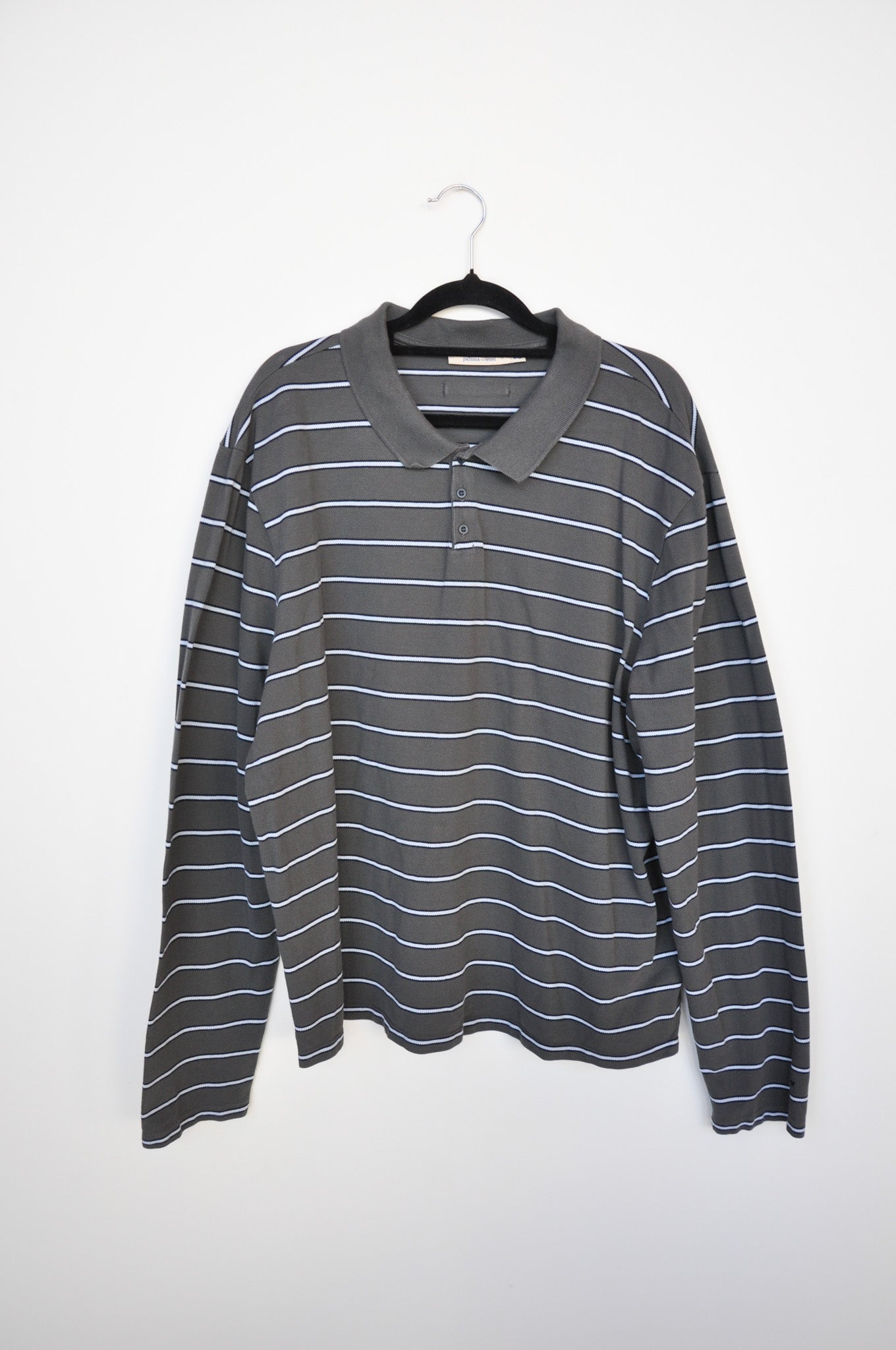 Paloma Wool Long Sleeve Polo - Grey Stripe