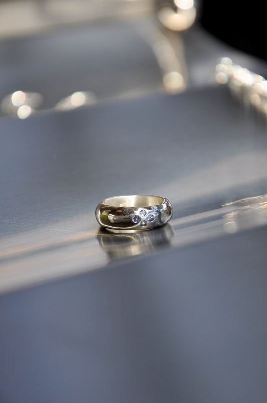Blue Clover Ring in Silver & Tanzanite