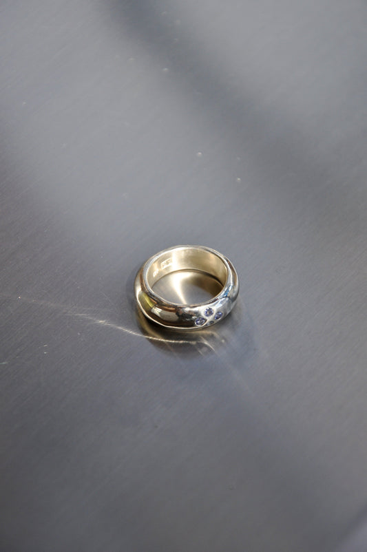 Blue Clover Ring in Silver & Tanzanite