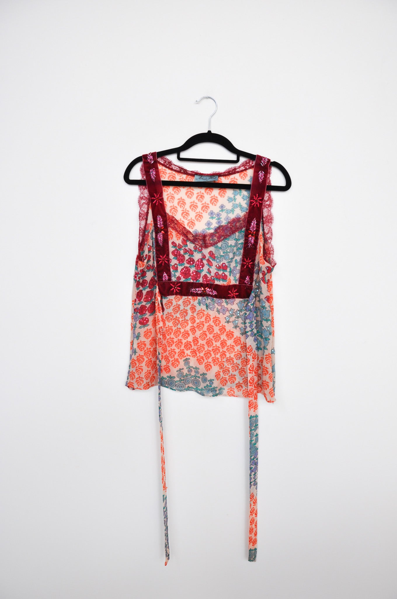 Alannah Hill Silk Sequinned Cami - Floral/Multi