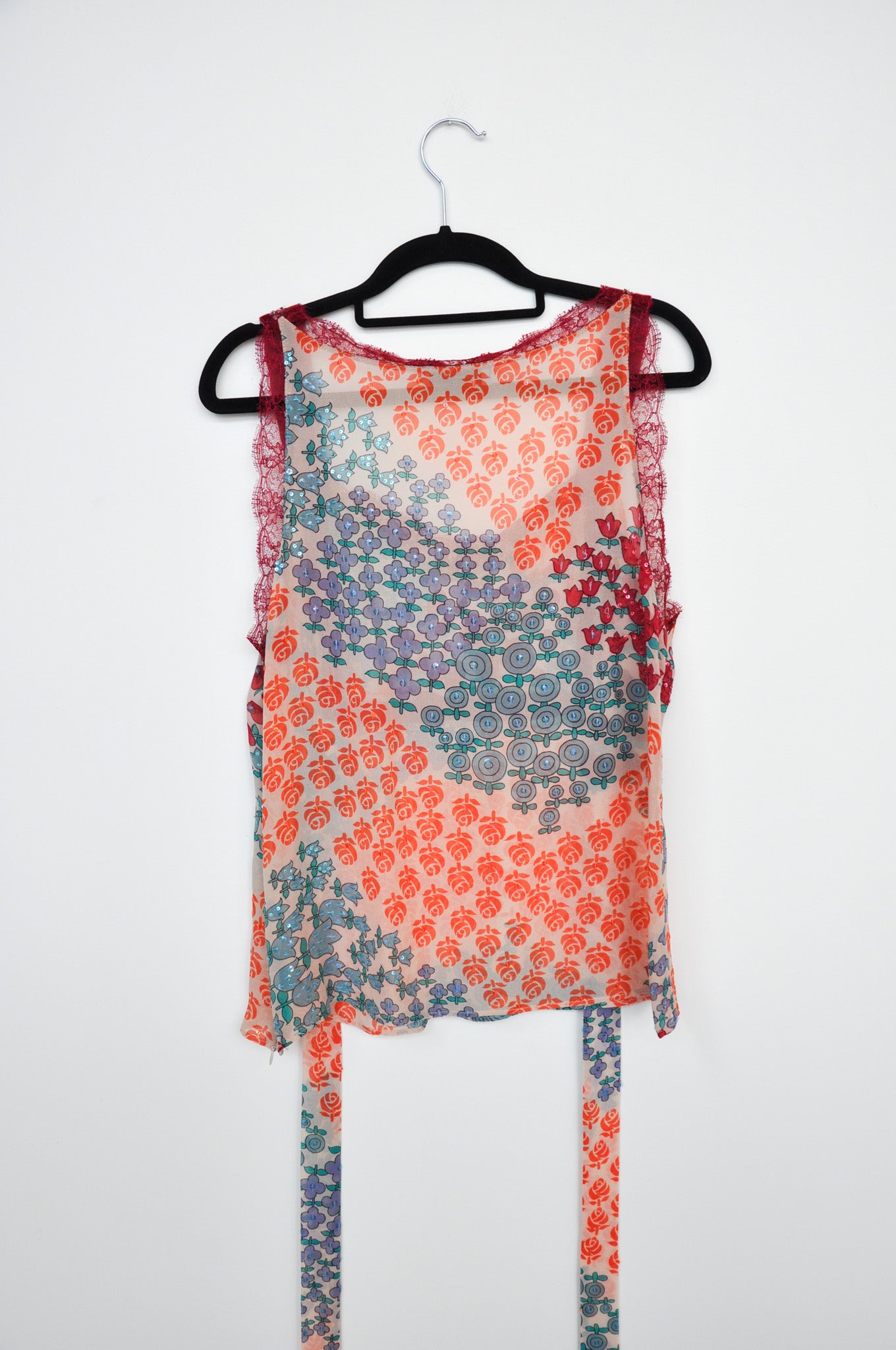 Alannah Hill Silk Sequinned Cami - Floral/Multi