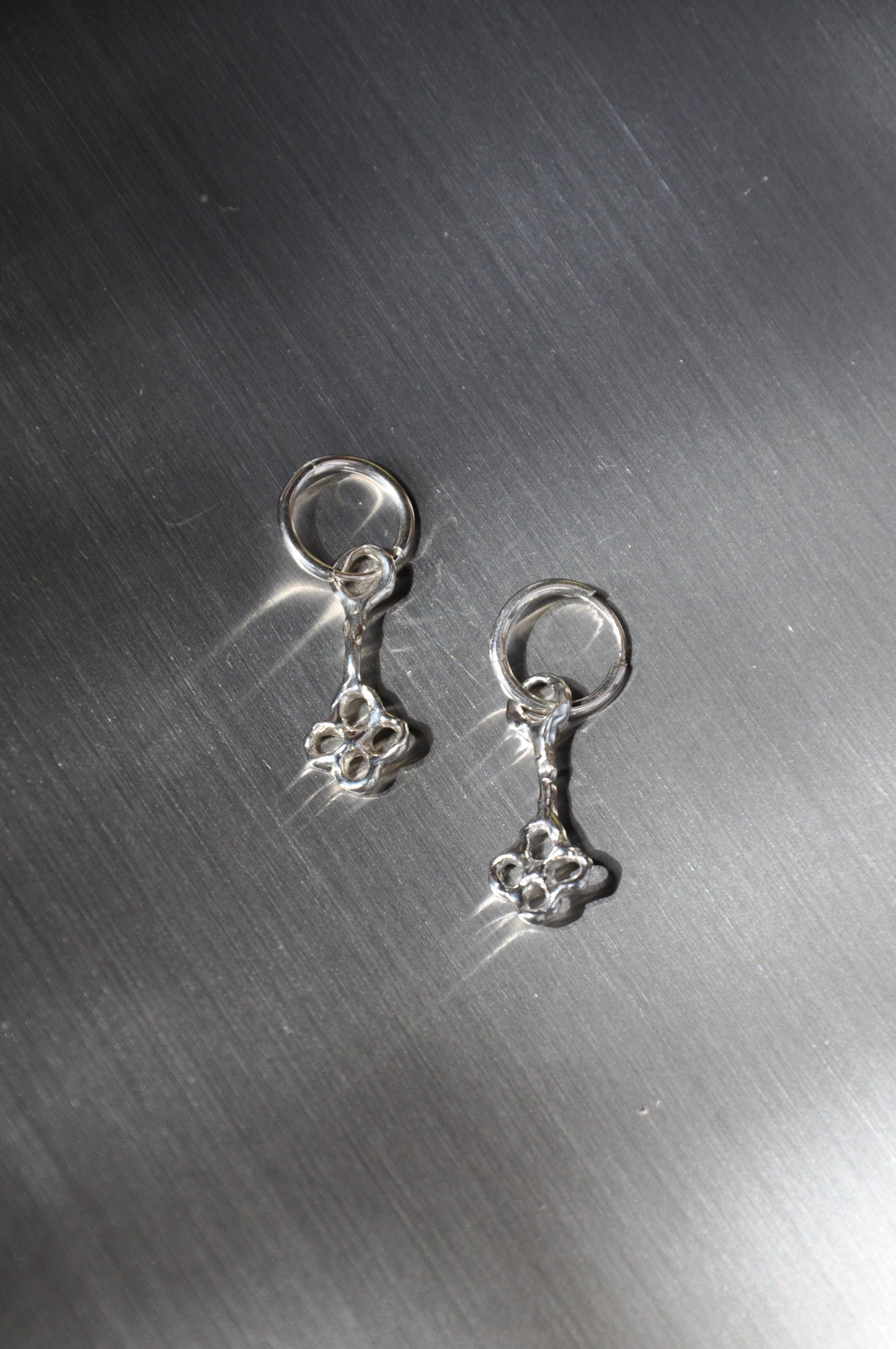 Key Charm Earring in Silver