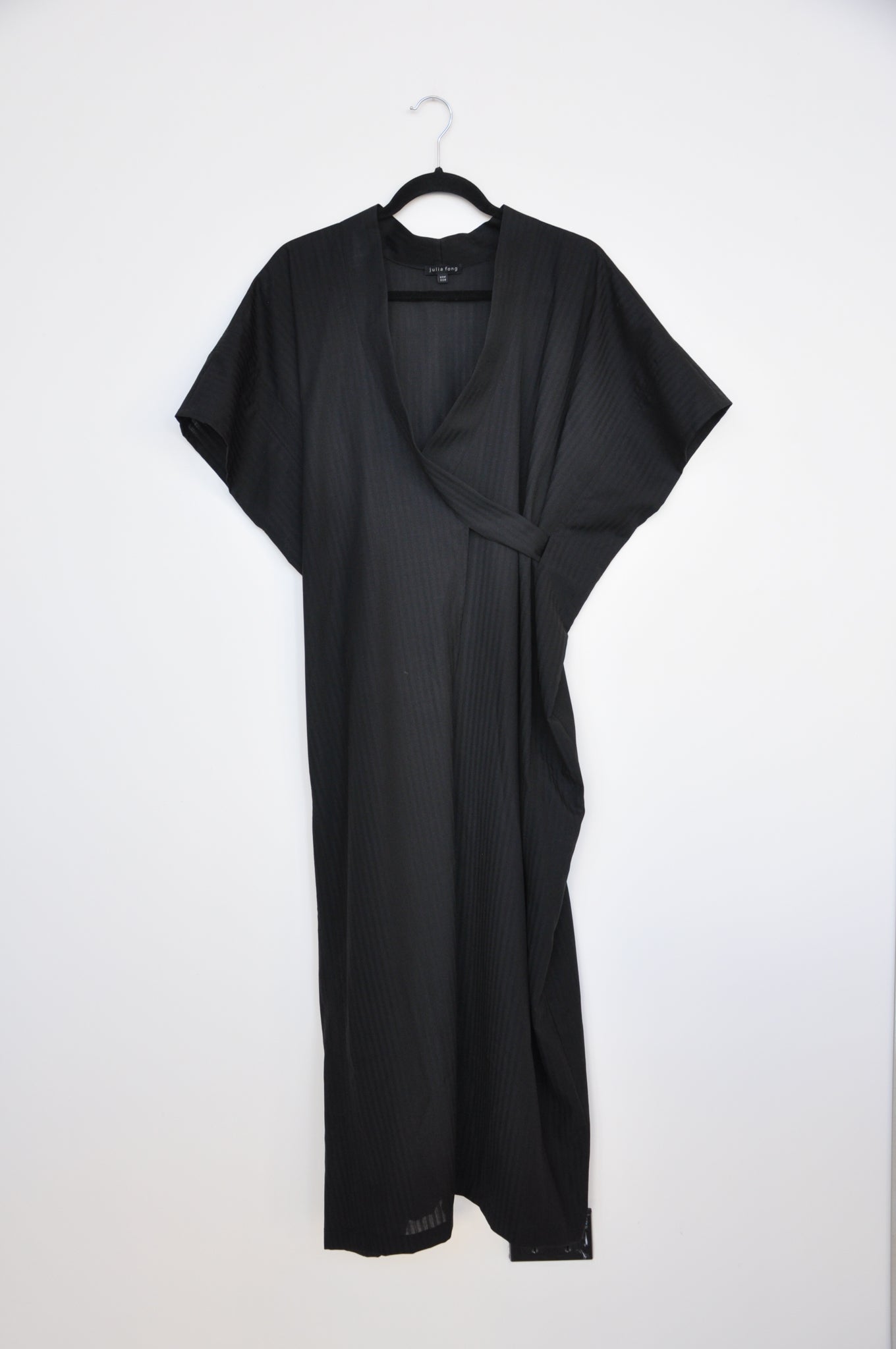 Julia Fong Wrap Dress - Black / Stripe