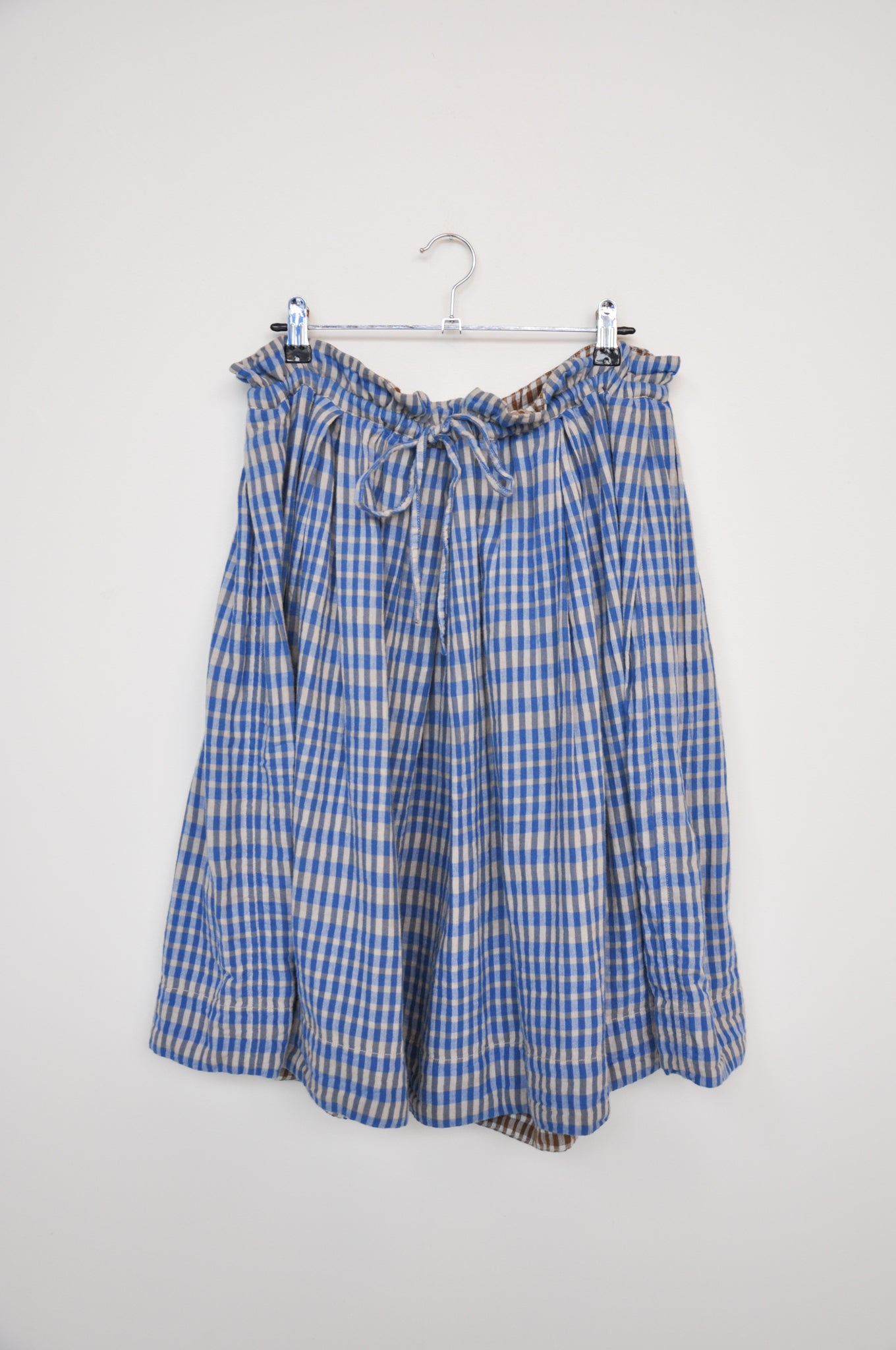 Kowtow Cove Check Skirt - blue/grey/brown/white