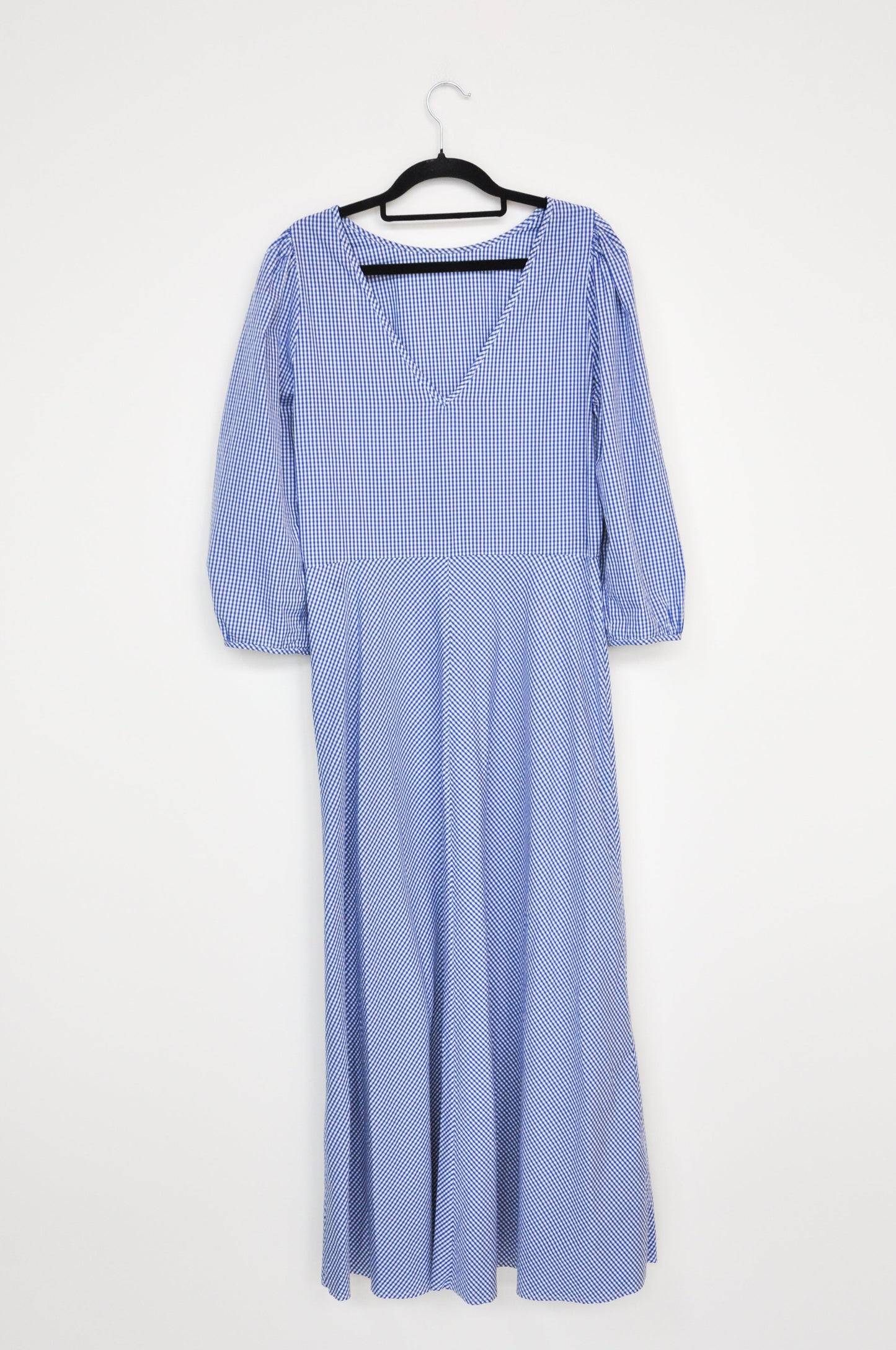 Penny Sage Gingham Dress - blue/white