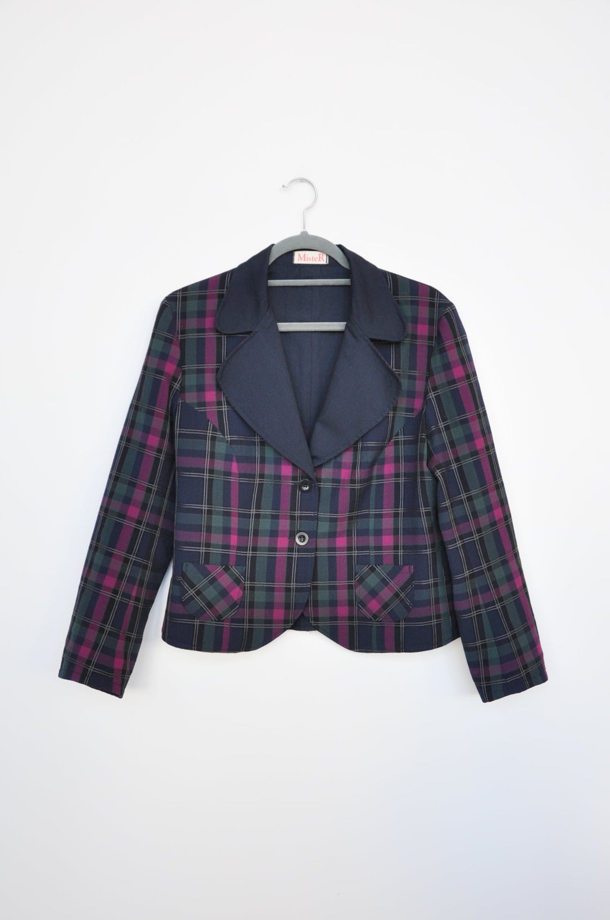 Mister Reversable Blazer  - Purple Plaid / Navy