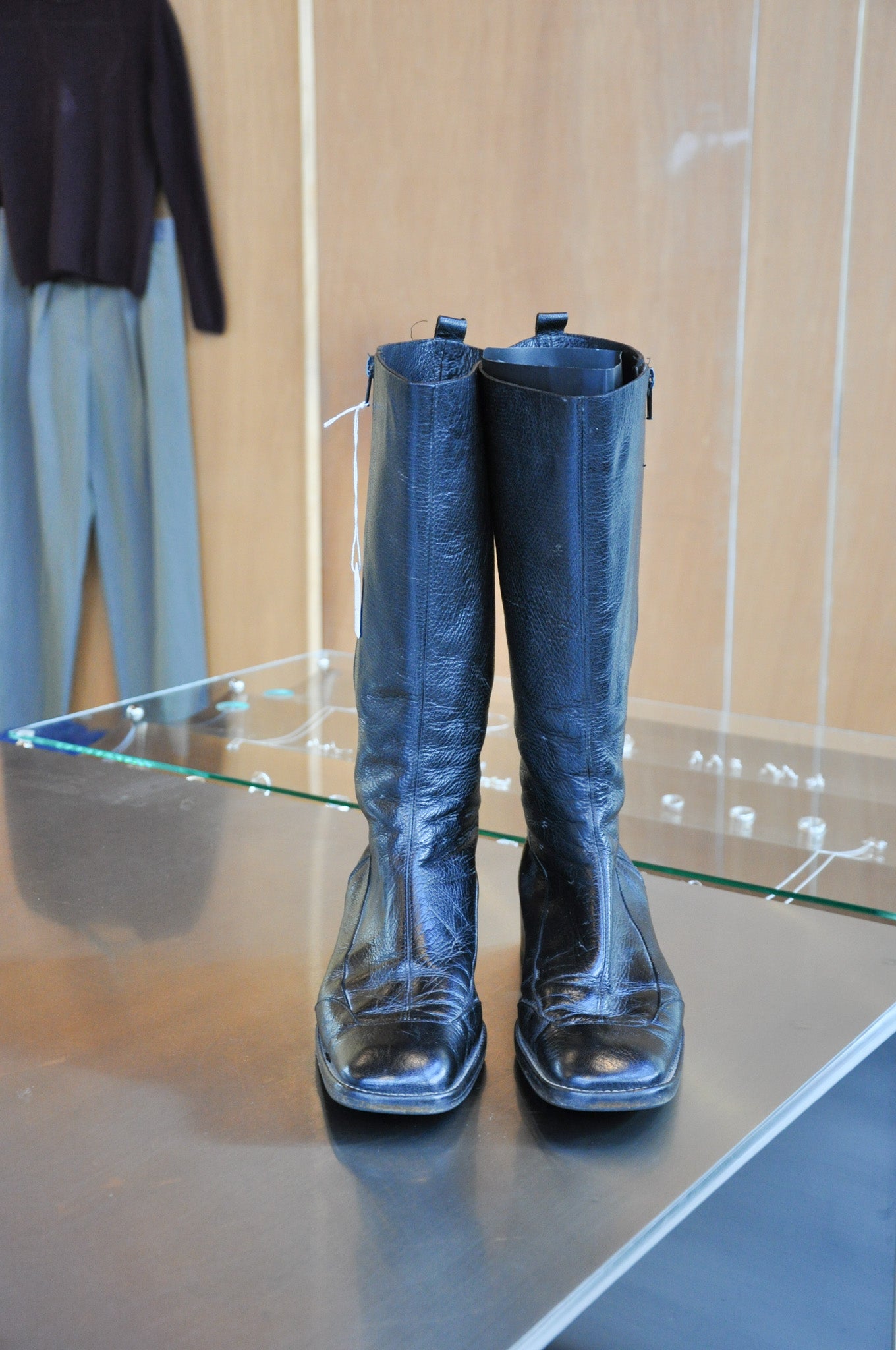 Costume National Leather Boots - Black