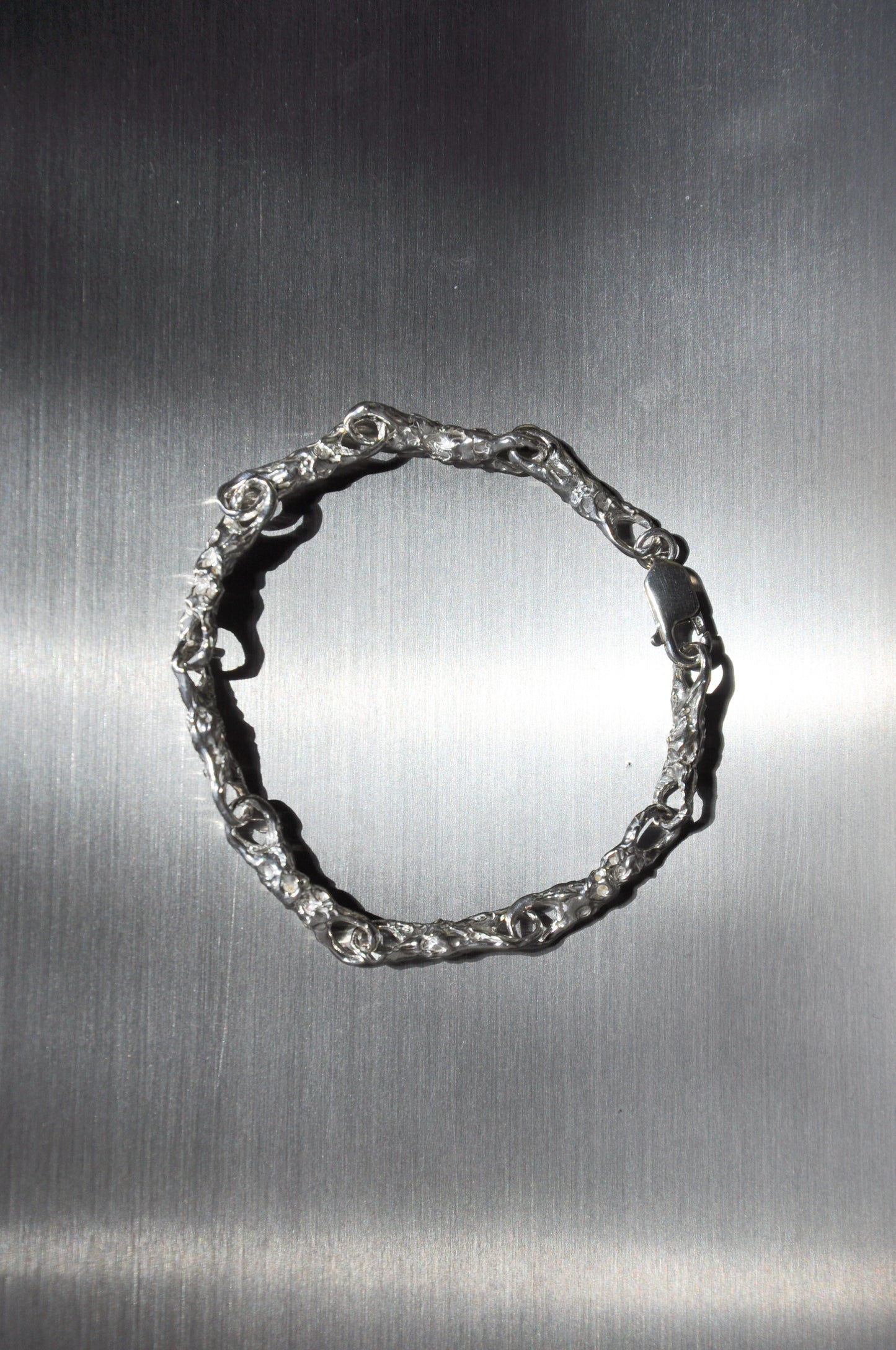 Sculpted Chain Bracelet in Silver