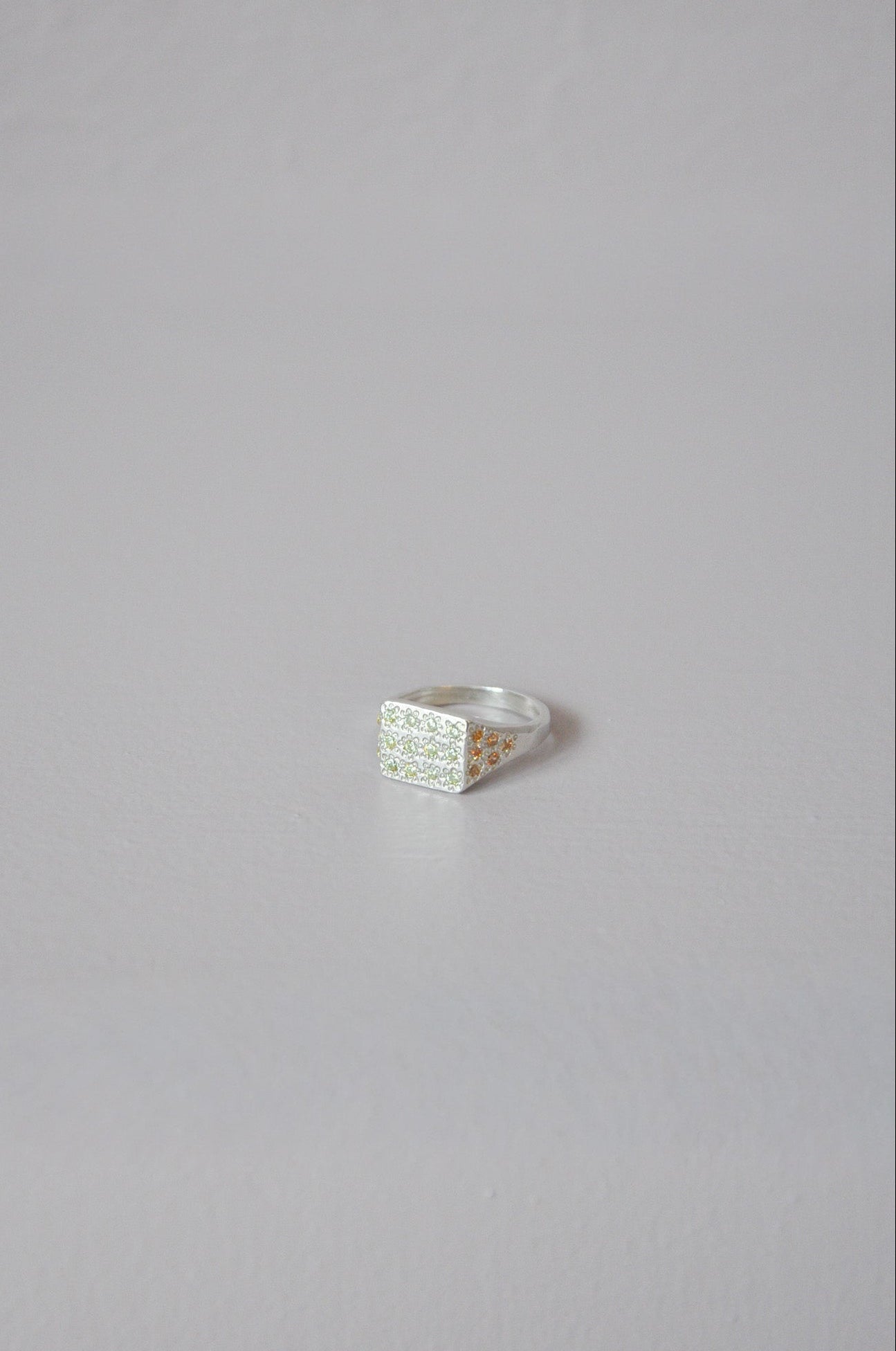 Disco Ring in Silver, Yellow, Orange Multi