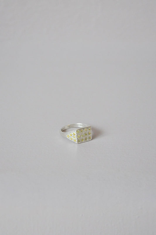 Disco Ring in Silver, Yellow, Orange Multi