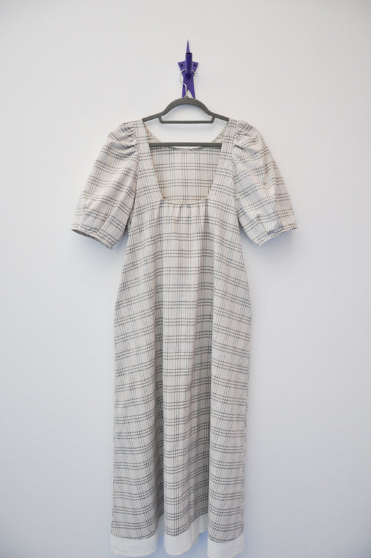 Mina Dress - tan / black plaid