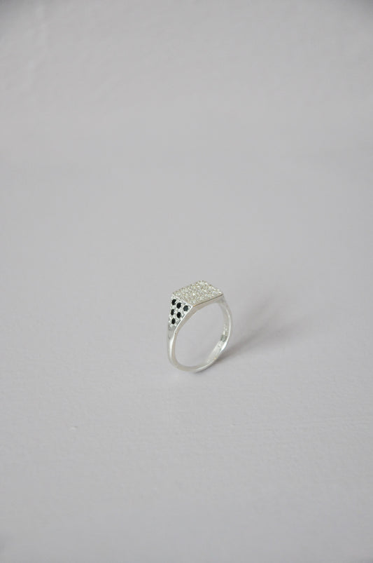 Disco Ring in Silver, Red, Black Multi